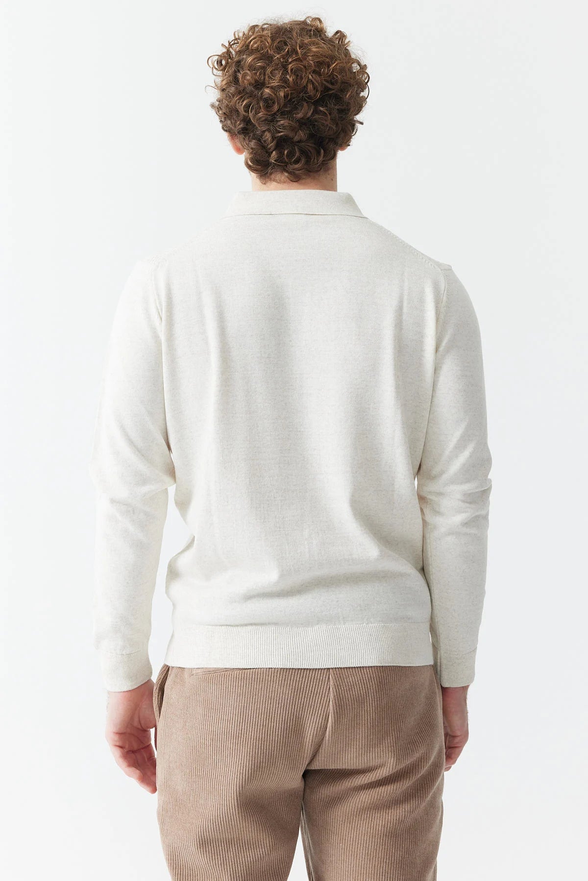 Men's Polo Neck Patterned Knitwear Sweater