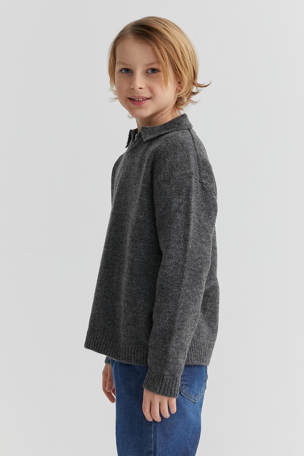 Boys Polo Neck Knitted Sweater