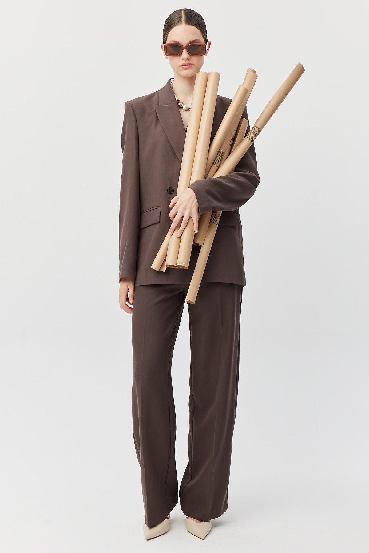 بنطلون نسائي فضفاض بحزام رفيع