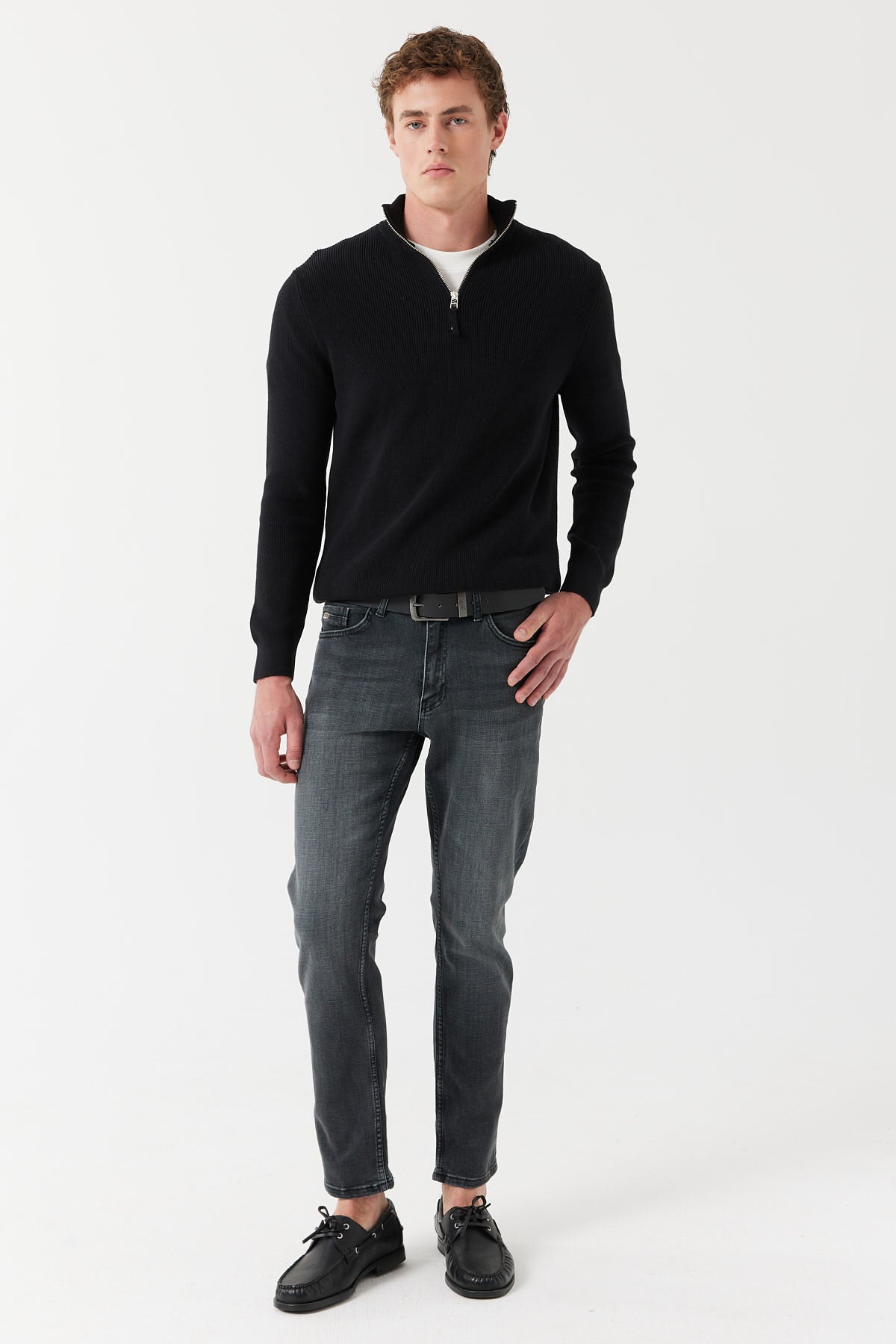 Men's High Waist Slim Fit Jeans