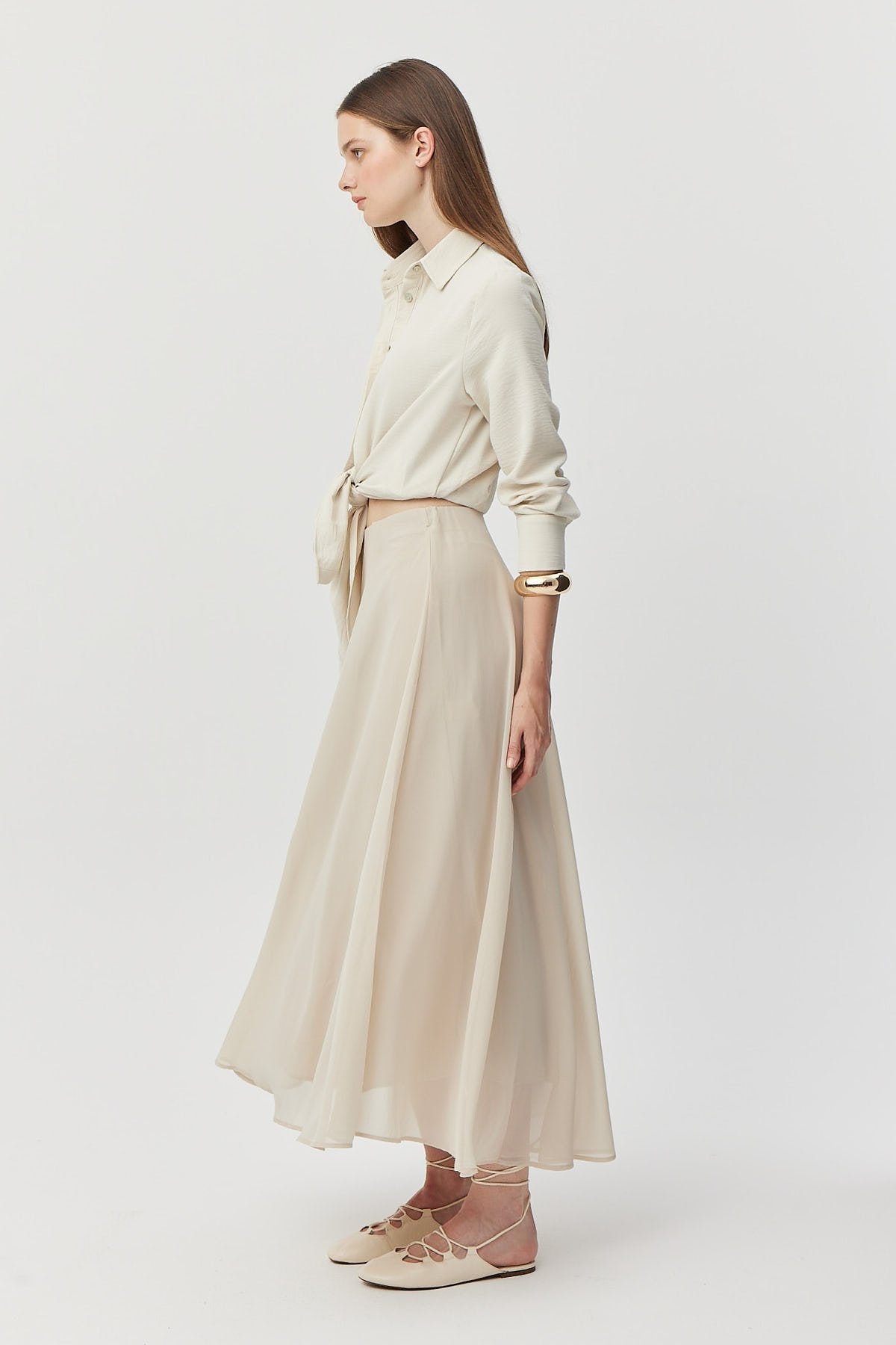 Kadın Astarlı Şifon Etek