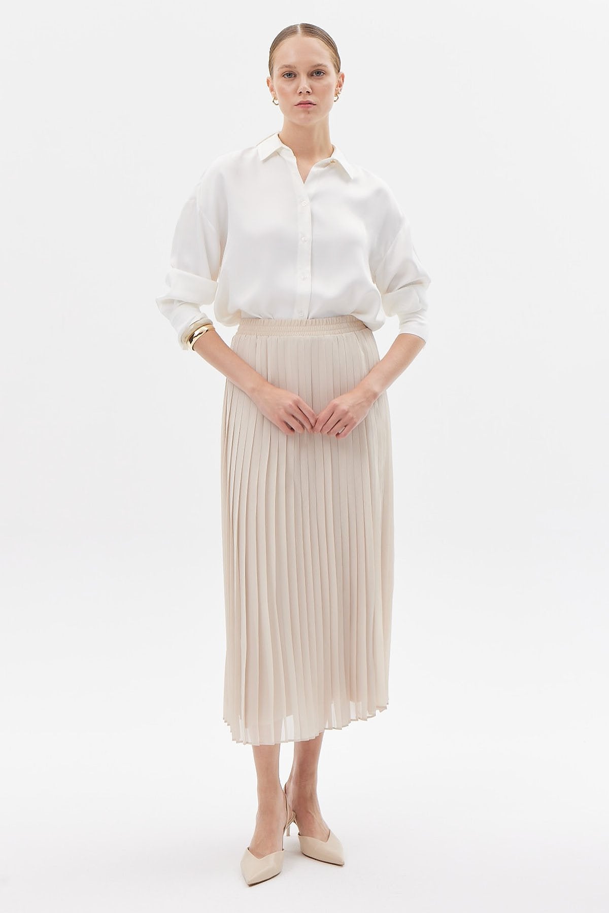 Kadın Şifon Pileli Etek