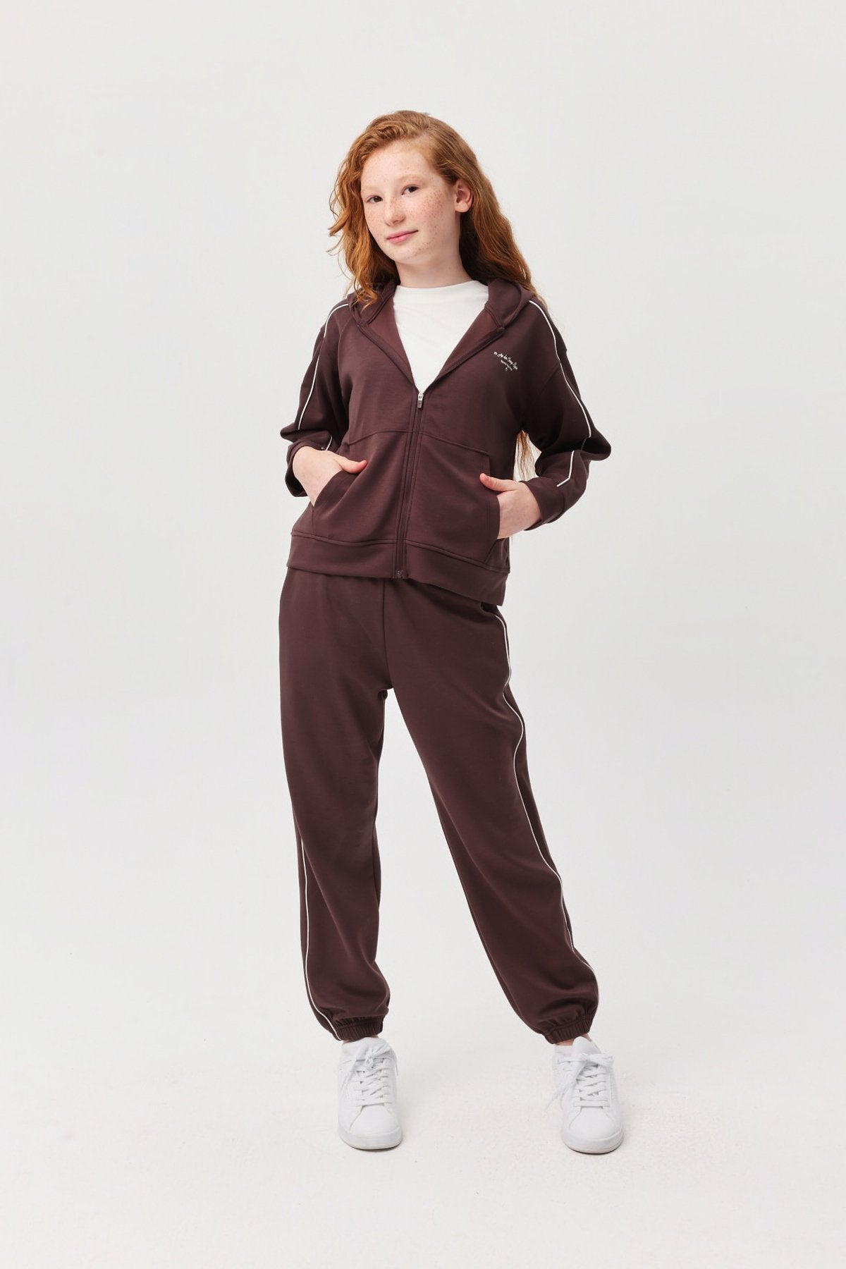 Kız Çocuk Paçası Ve Beli Lastikli Sweat Alt