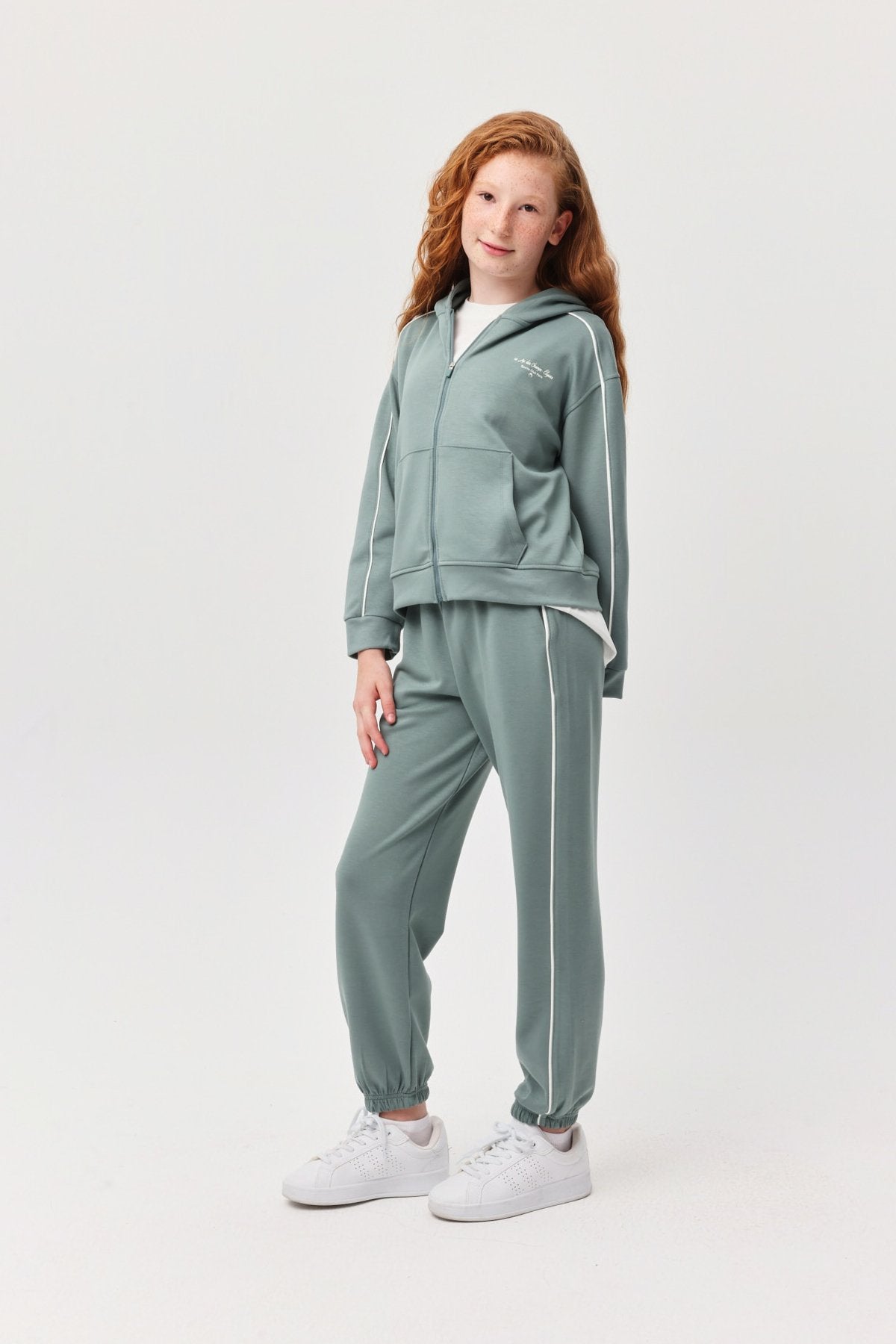 Kız Çocuk Paçası Ve Beli Lastikli Sweat Alt