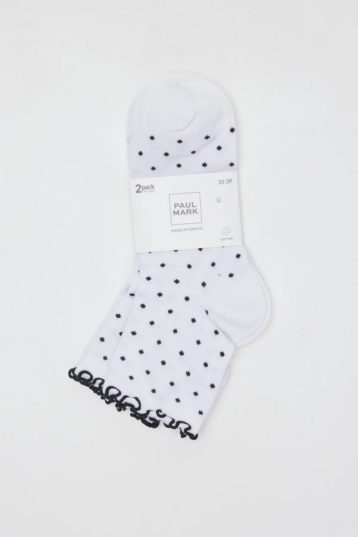 جوارب قطنية نسائية منقطة (عبوة من قطعتين)