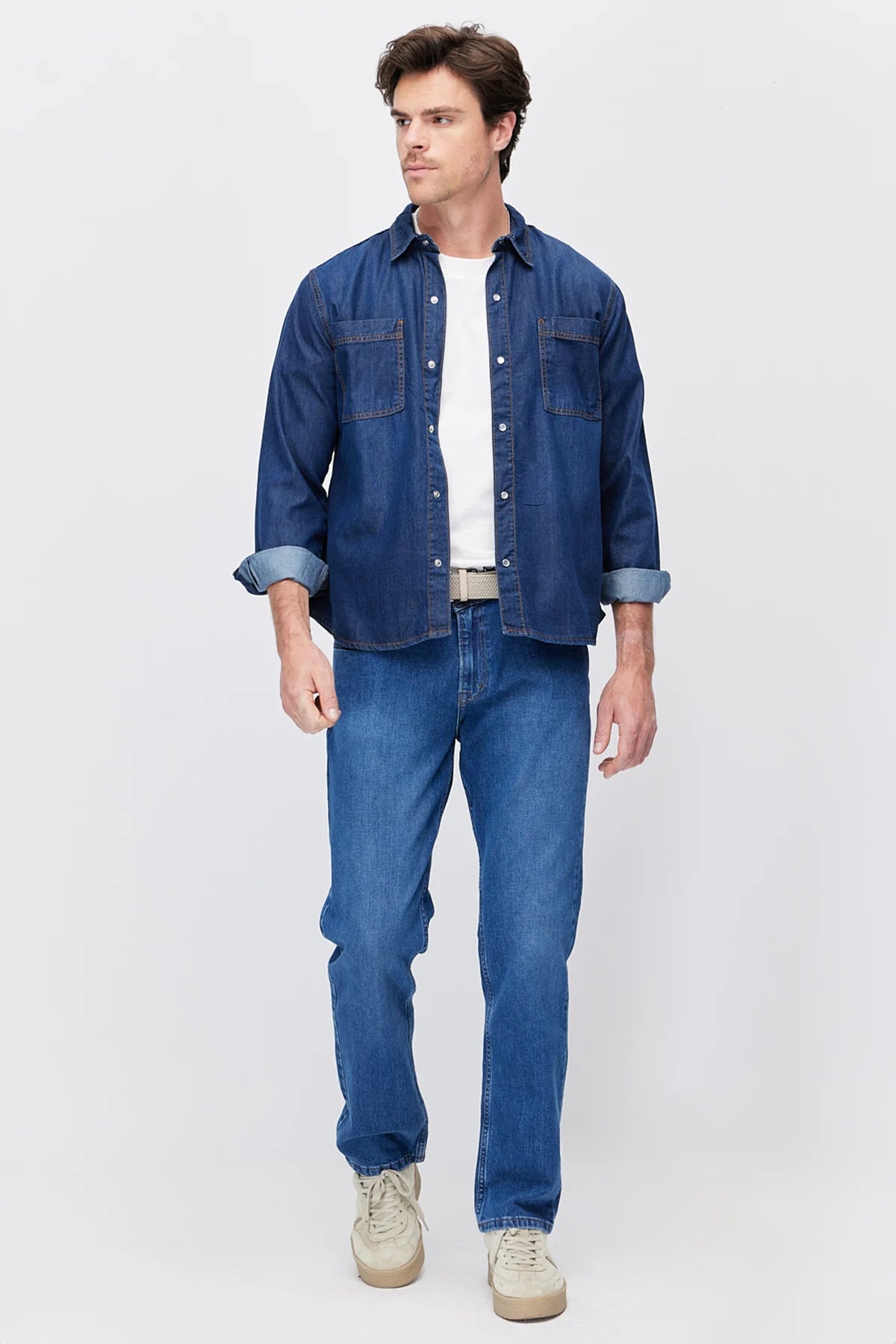 Men's Denim Shirt with Pockets