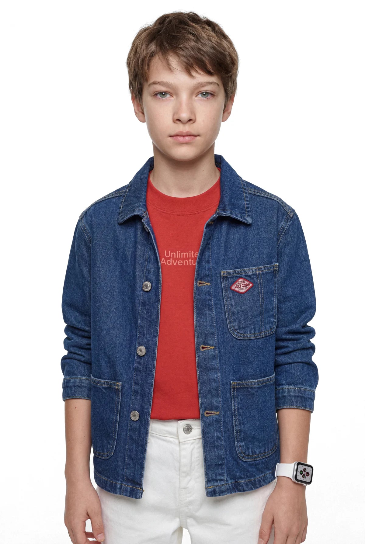Boys' Classic Shirt Collar Denim Jacket