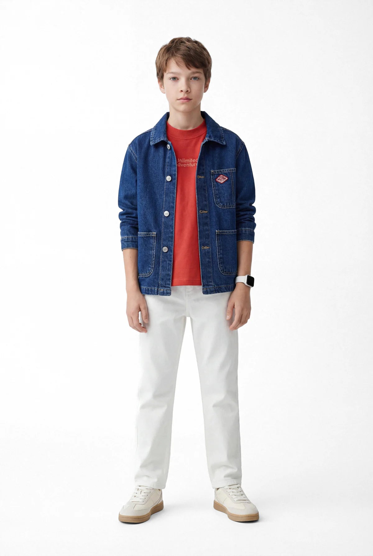 Boys' Classic Shirt Collar Denim Jacket