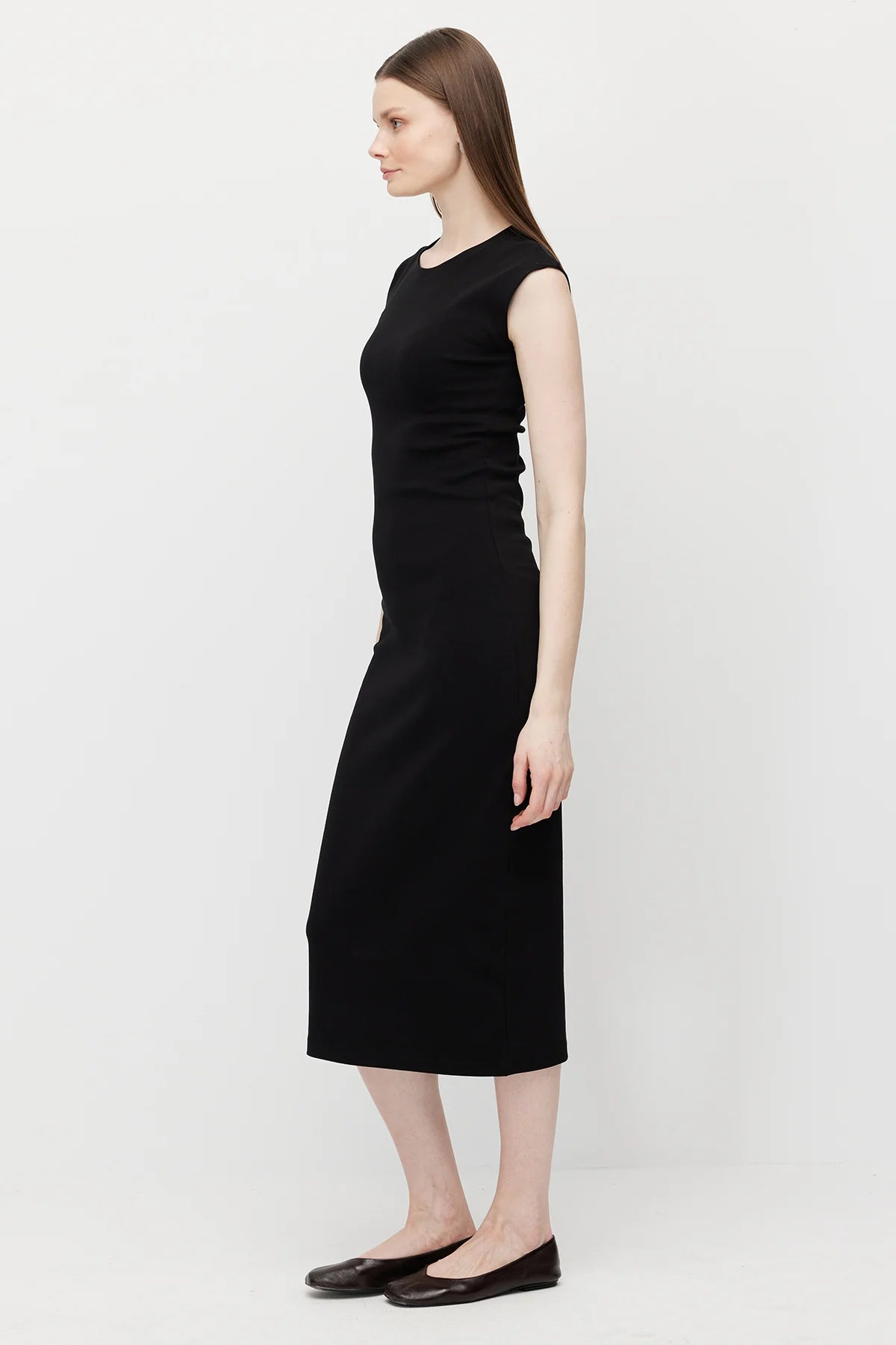 Women's Midi Length Ribbed Dress