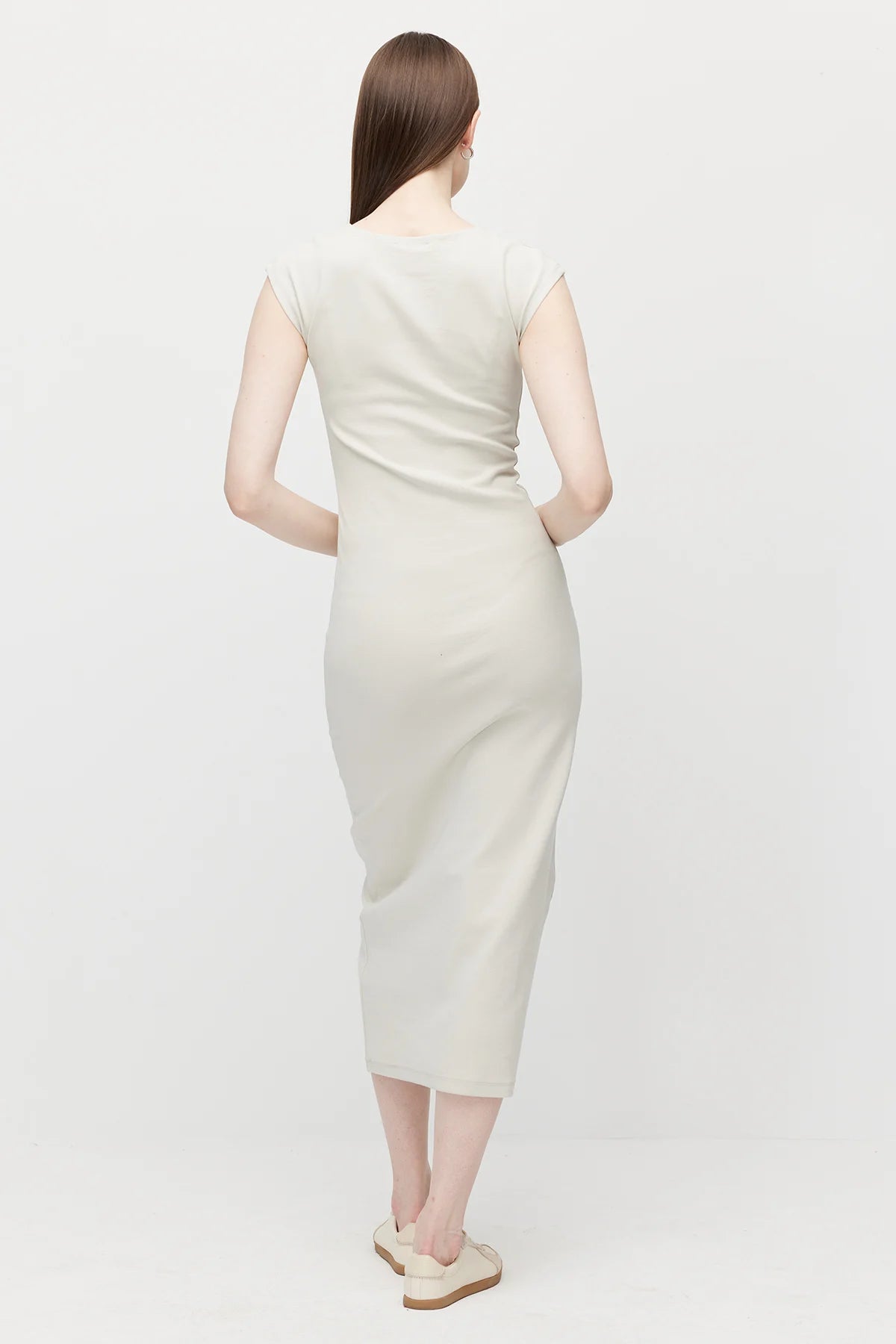 Women's Midi Length Ribbed Dress