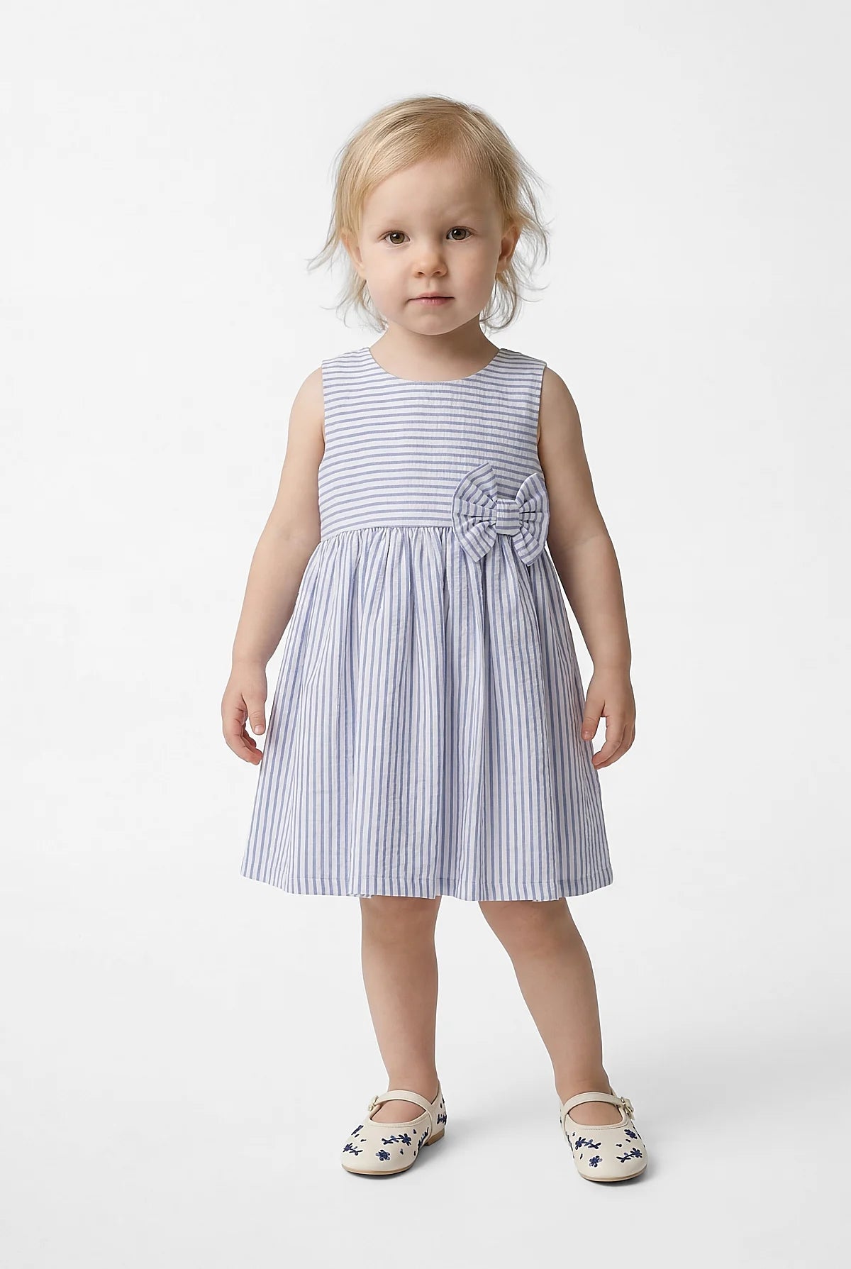 Girl's Dress with Bow Detail