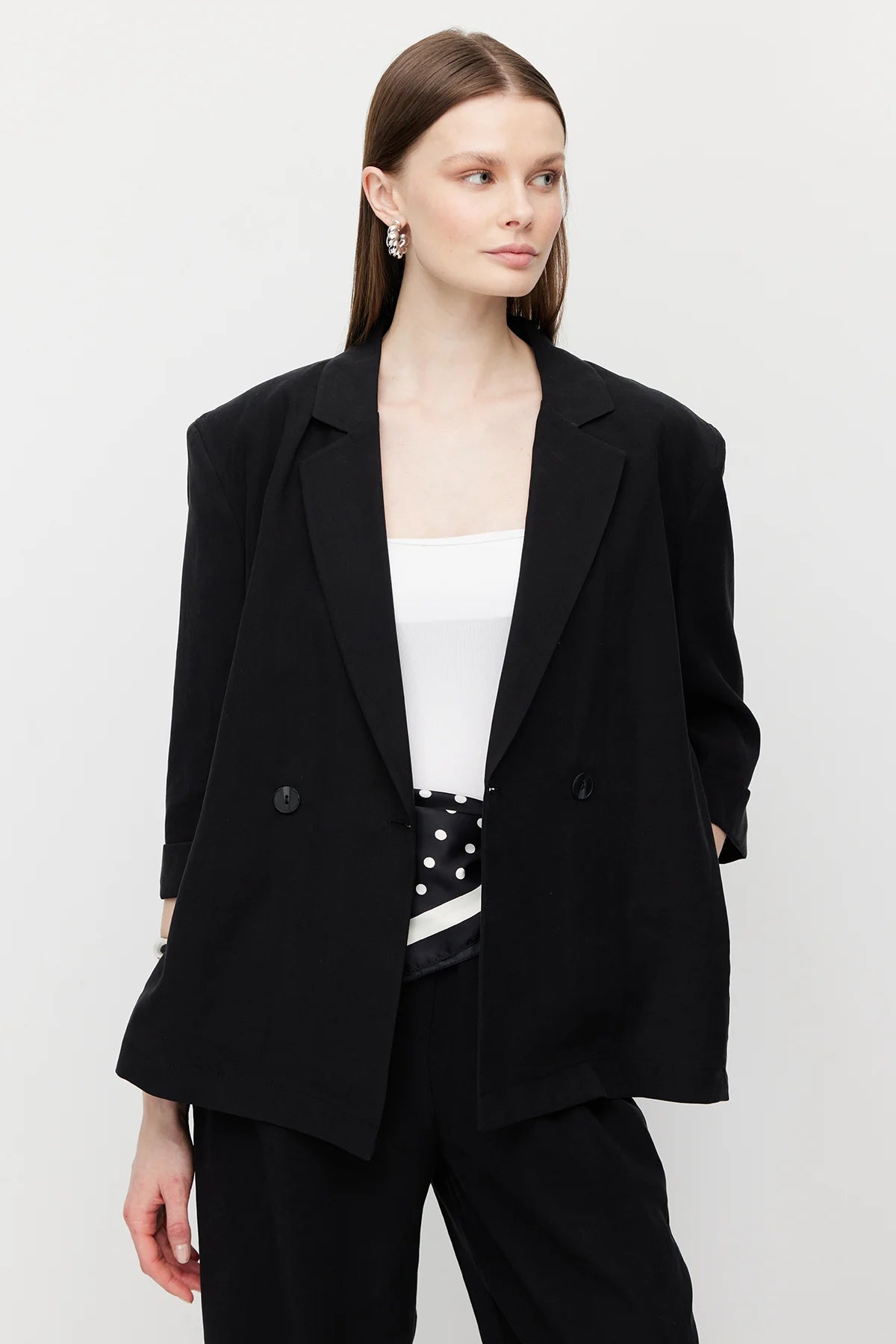 Women's Linen-Look Unlined Oversize Jacket