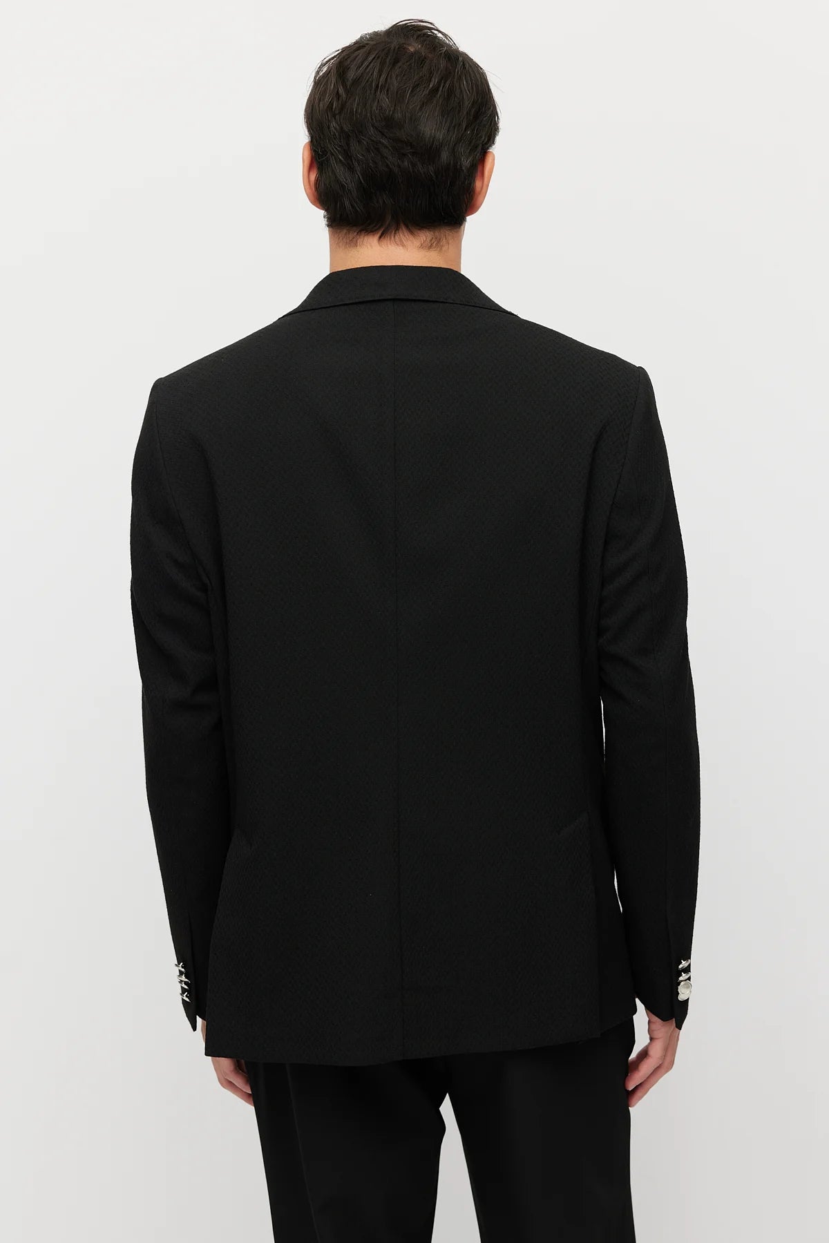 Men's Mono Collar Double-Button Textured Jacket