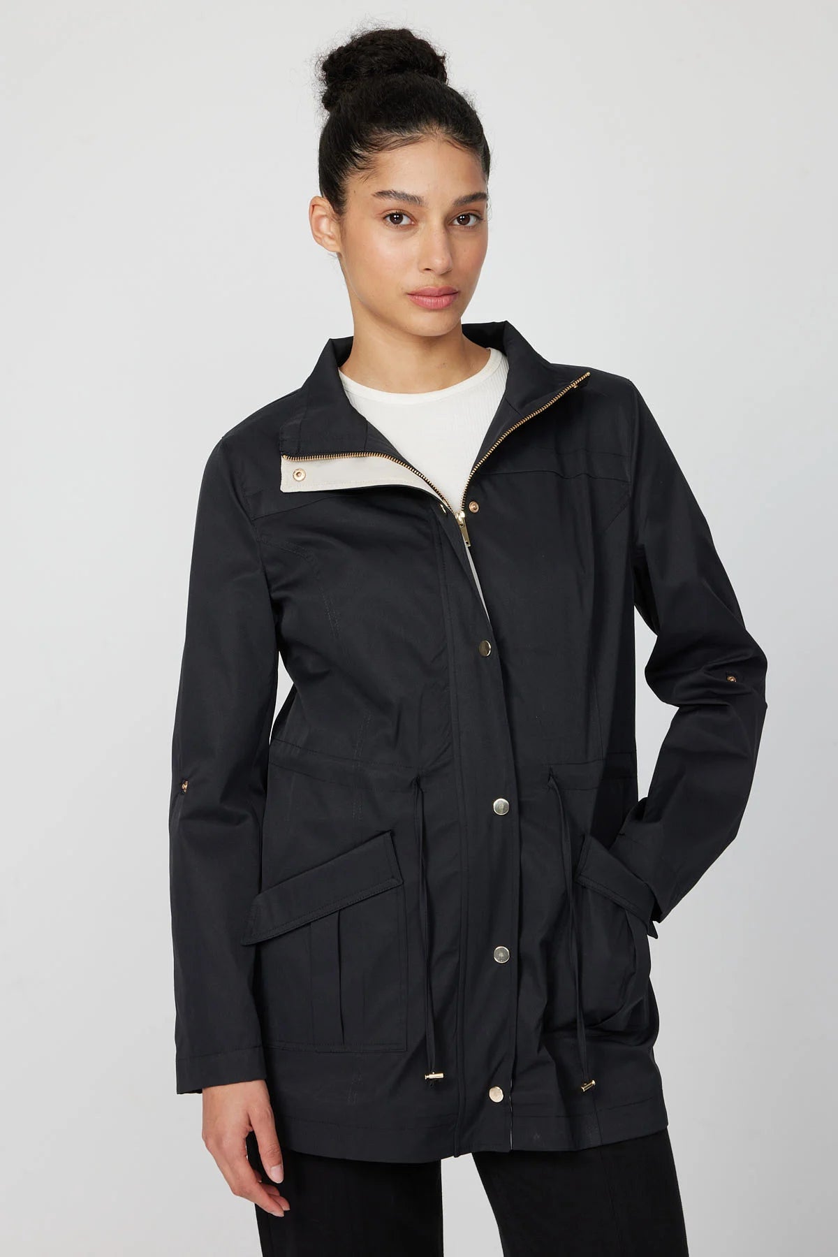 Women's Trench Coat with Belt Detail