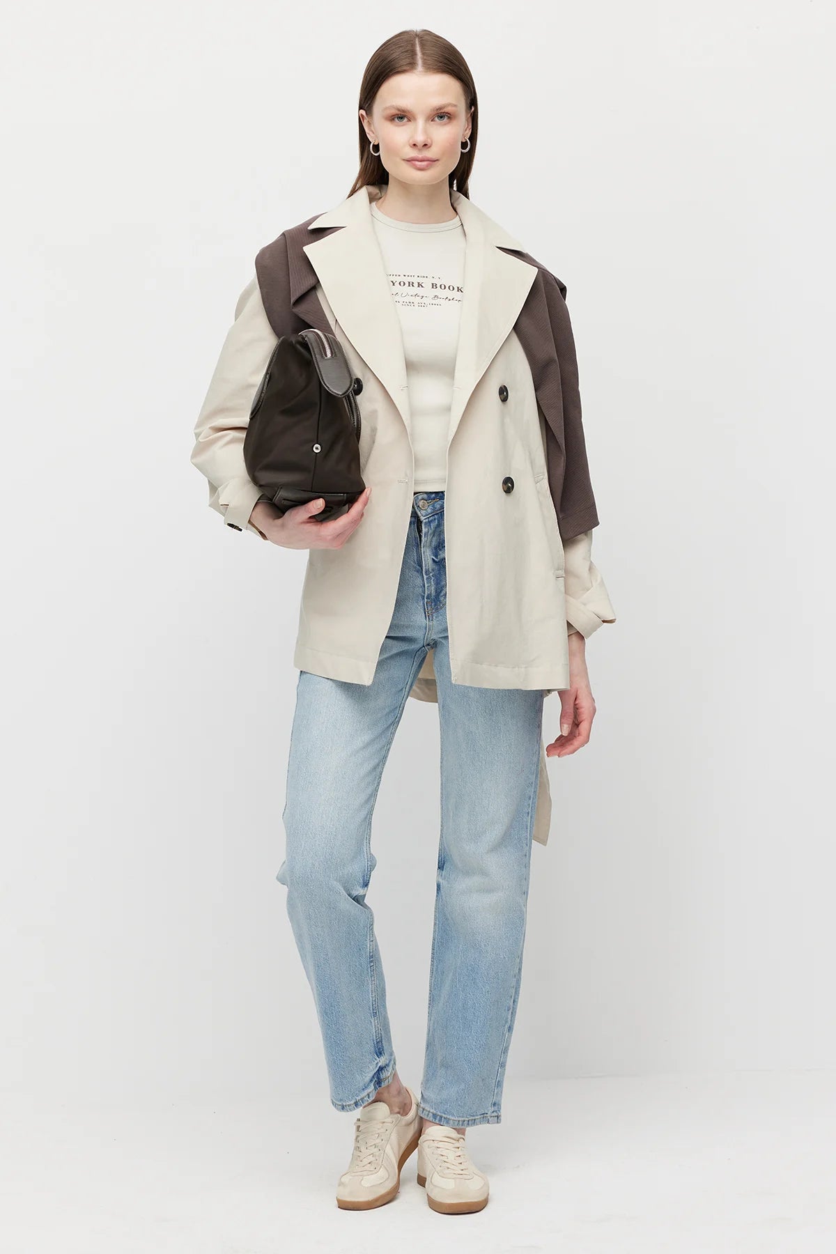 Women's Belted Short Trench Coat