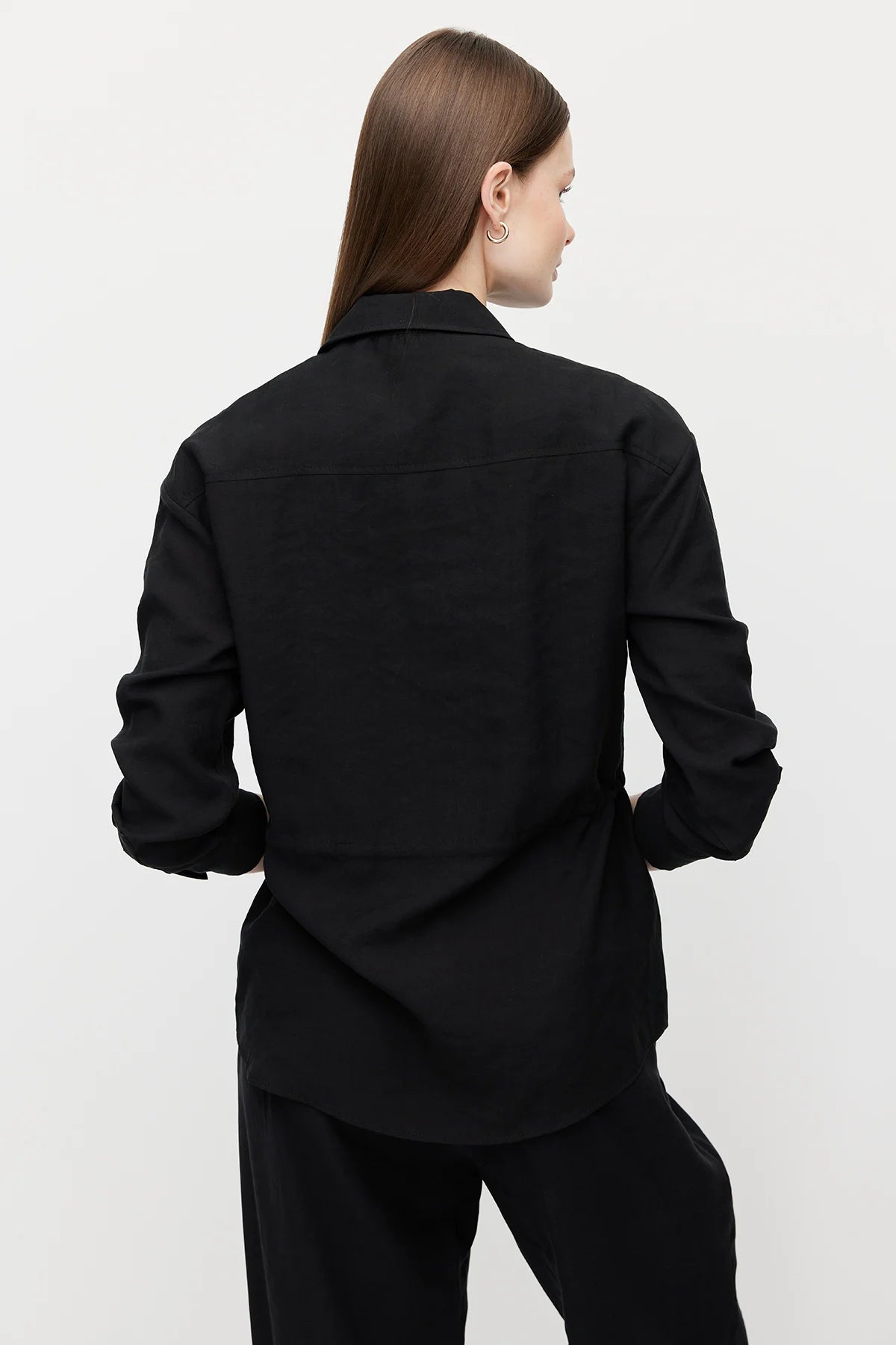 Women's Belted Shirt with Pockets