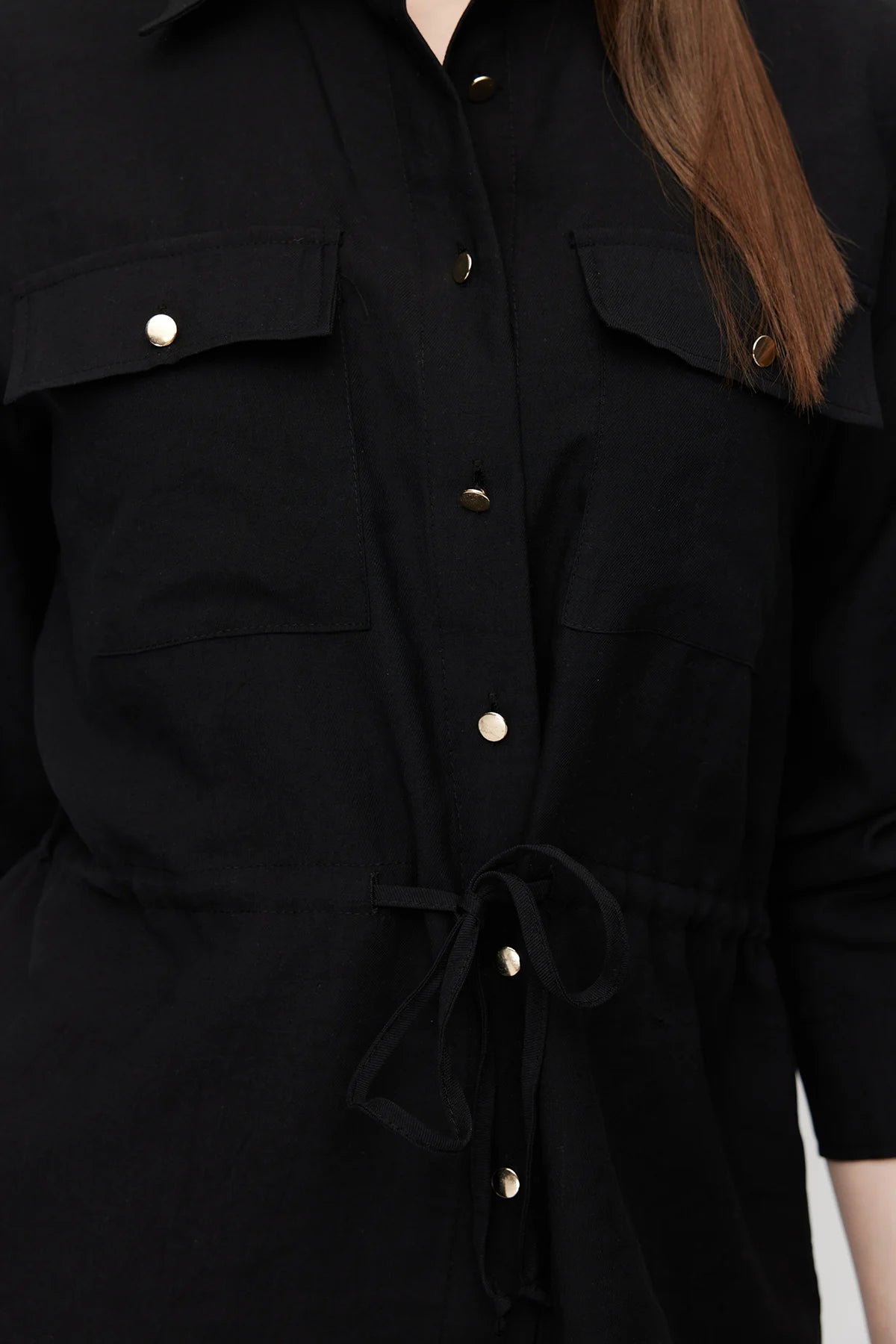 Women's Belted Shirt with Pockets