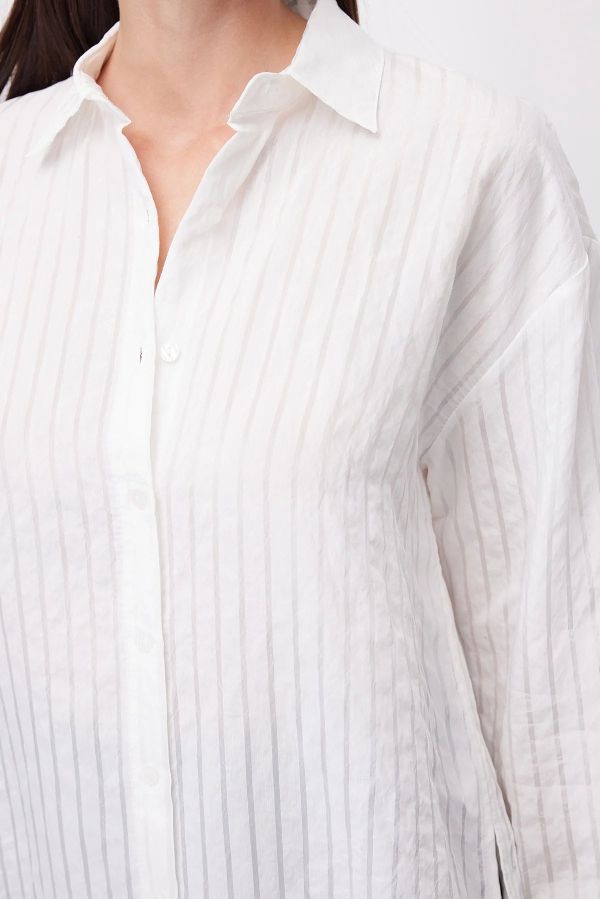 Women's Striped Oversize Shirt with Side Lace Detail