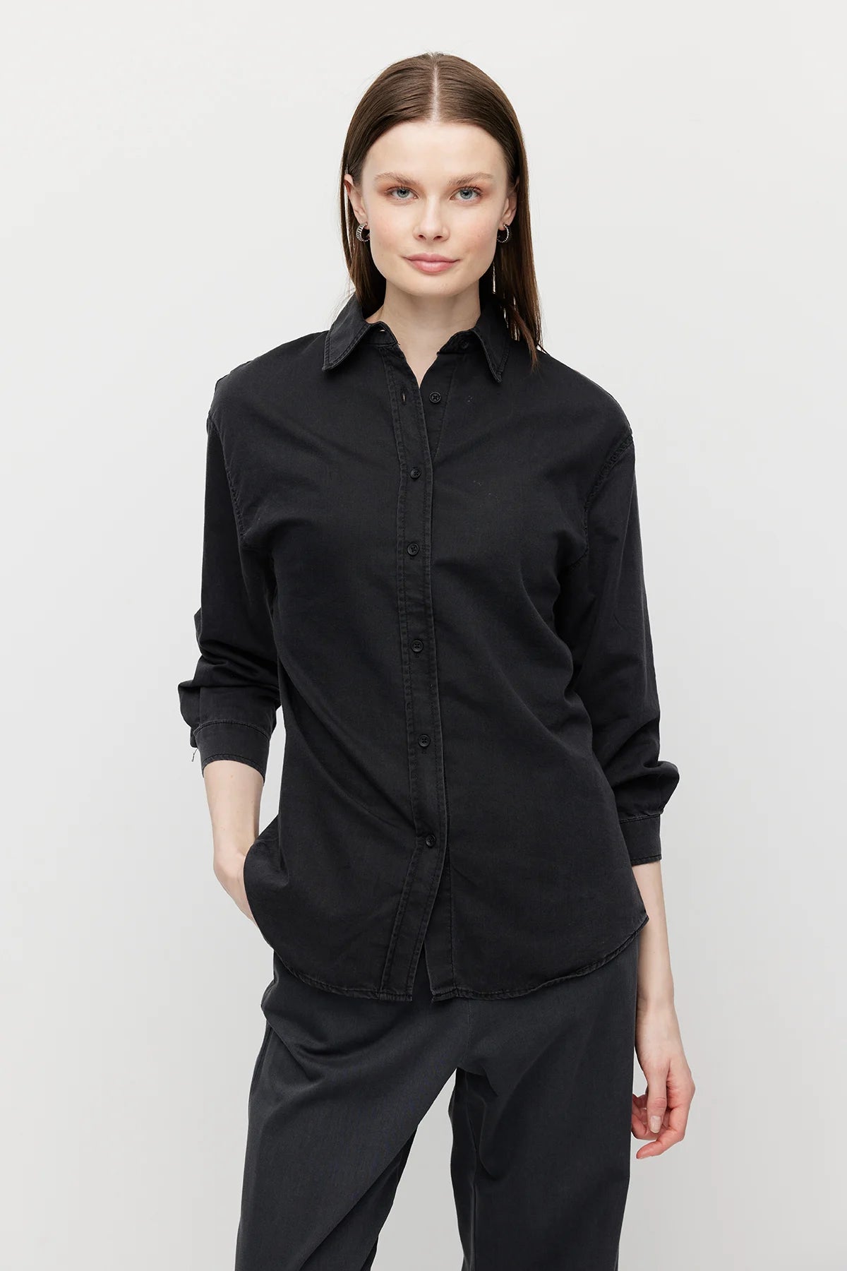 Women's Denim Shirt with Belt