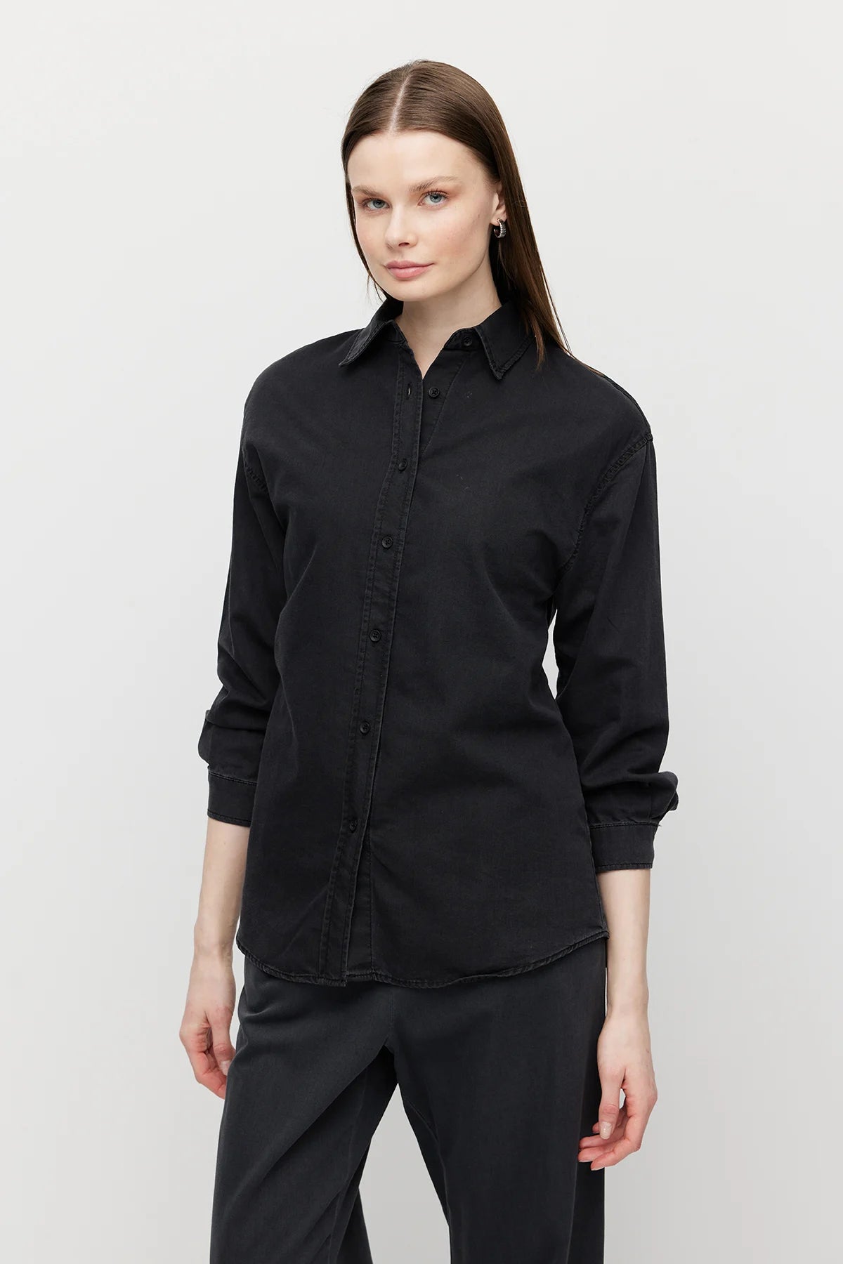 Women's Denim Shirt with Belt