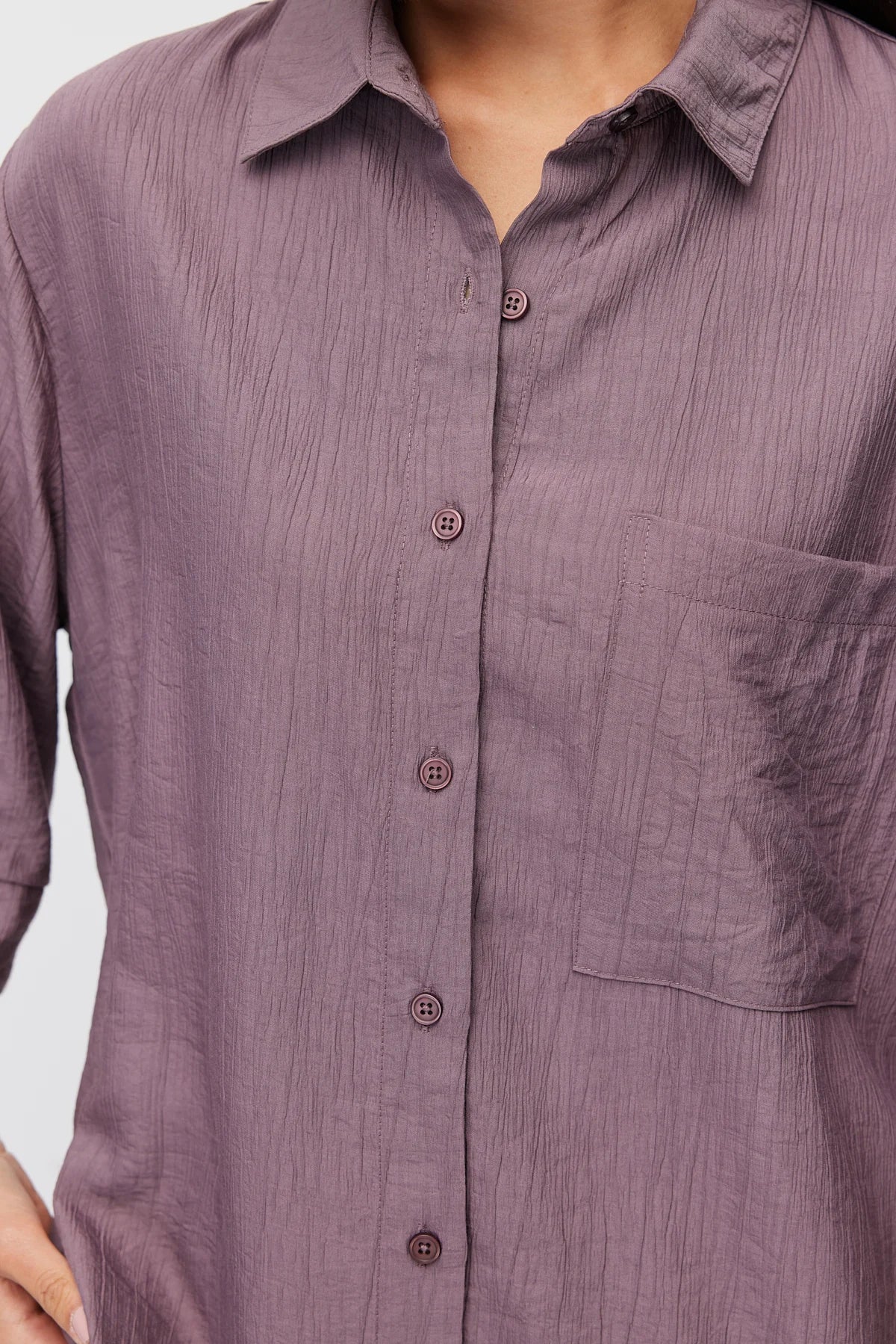 Women's Oversize Textured Double Sleeve Shirt