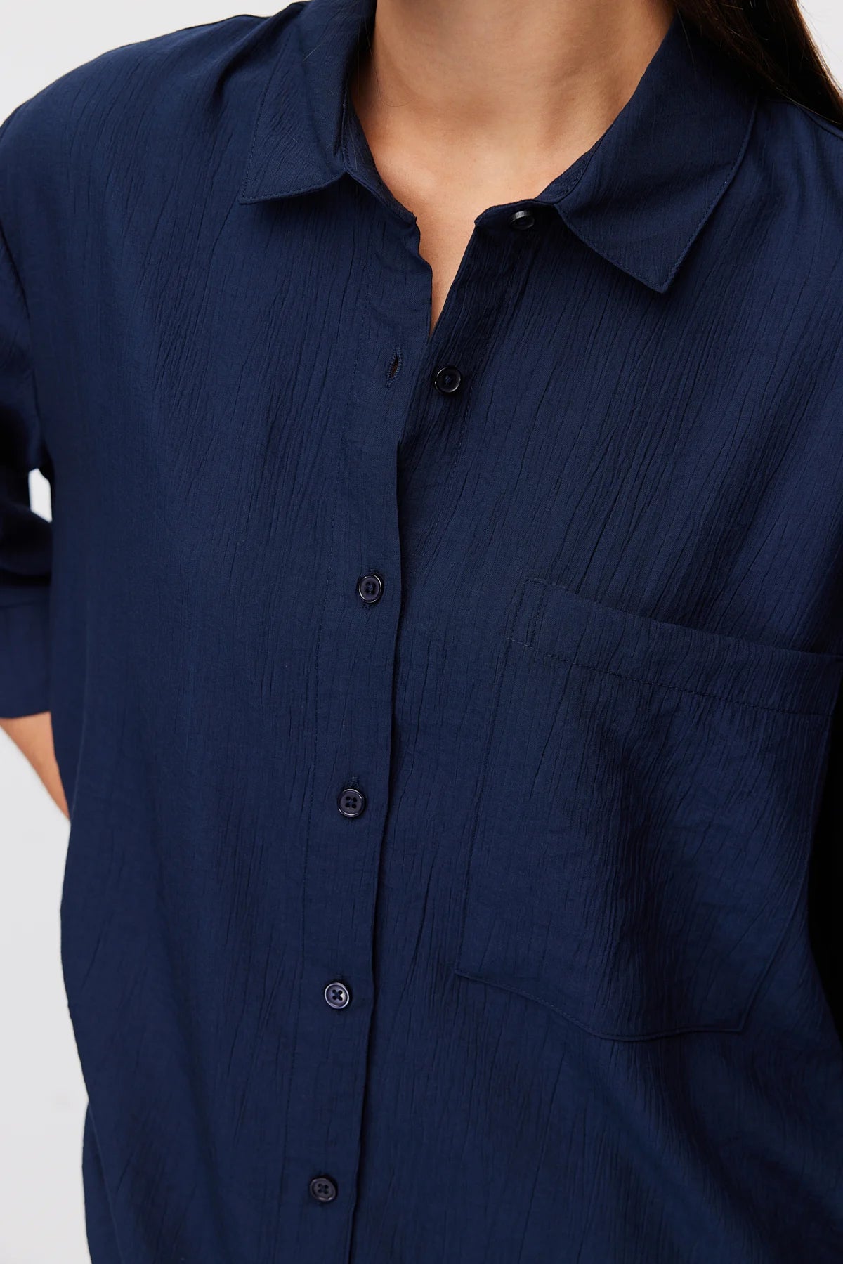 Women's Oversize Textured Double Sleeve Shirt