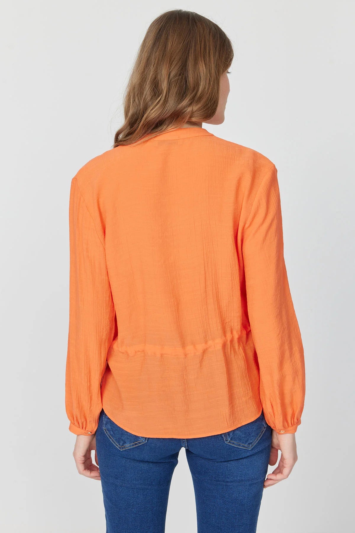 بلوزی کەمەر بە کۆلارە ماندارین بۆ ئافرەتان 