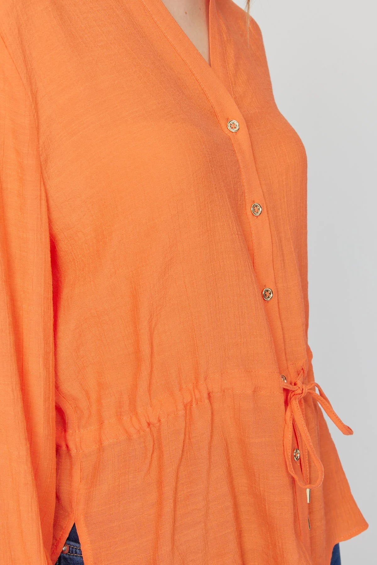 بلوزی کەمەر بە کۆلارە ماندارین بۆ ئافرەتان 