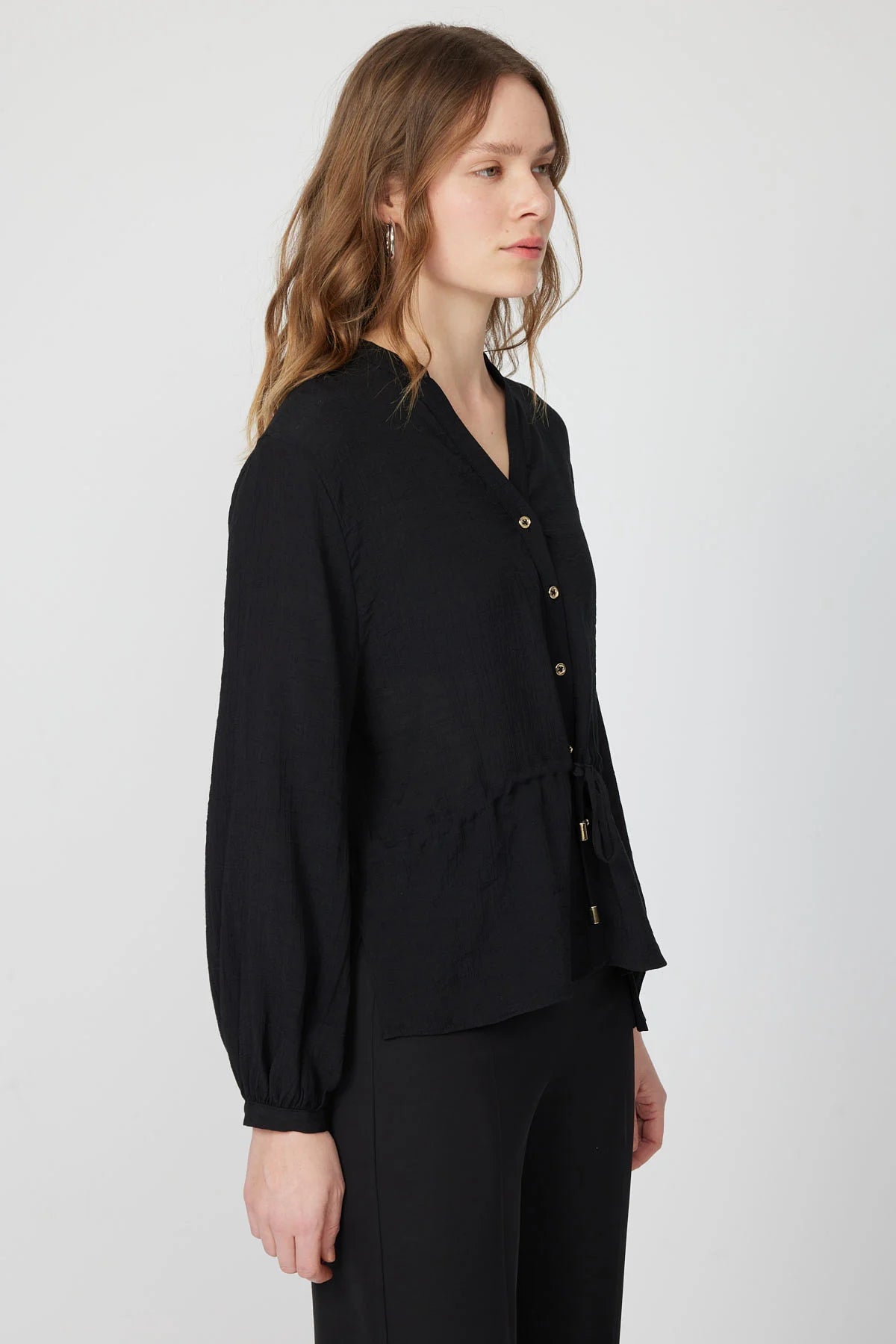 بلوزی کەمەر بە کۆلارە ماندارین بۆ ئافرەتان 