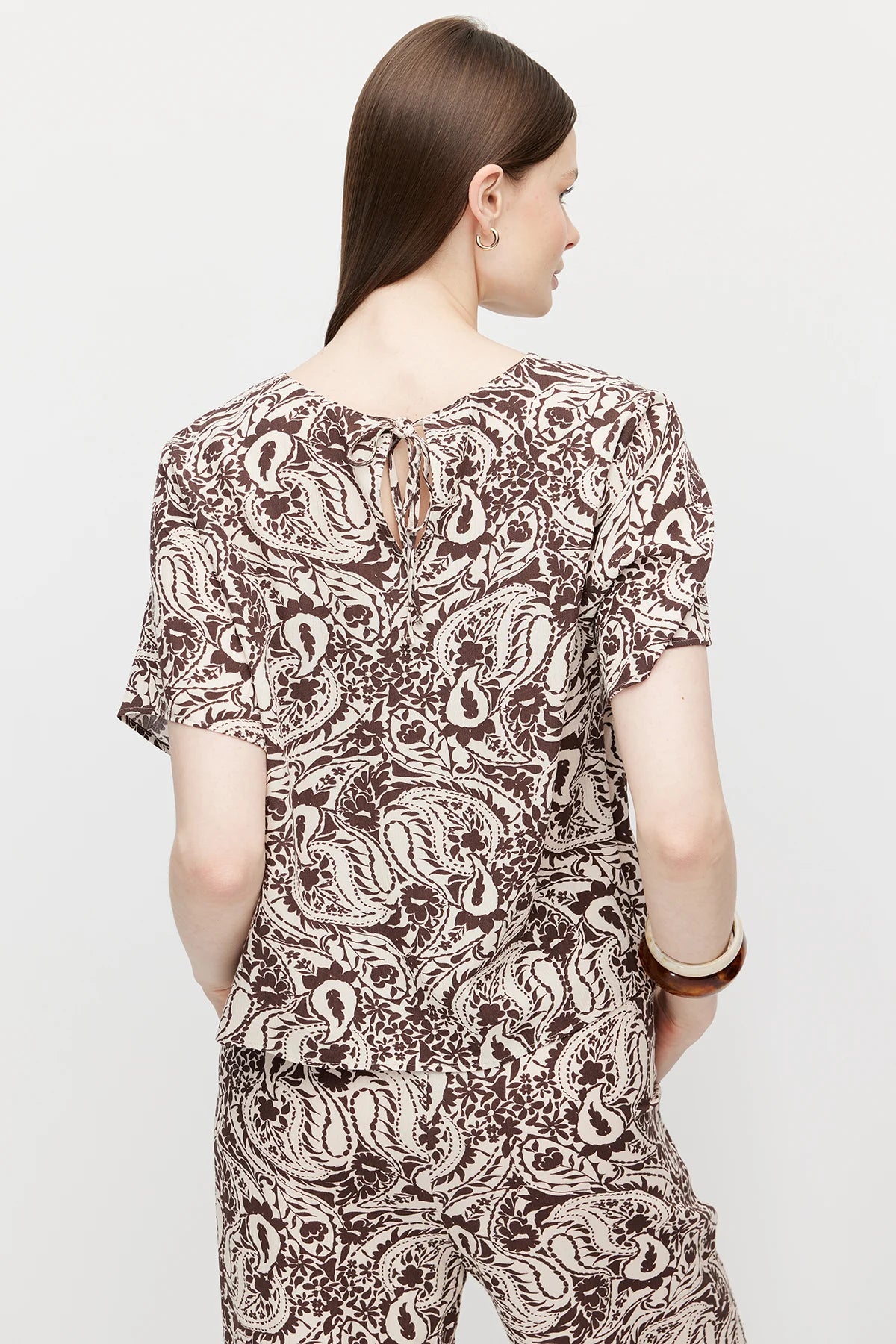 Women's Tight-Tie Patterned Blouse