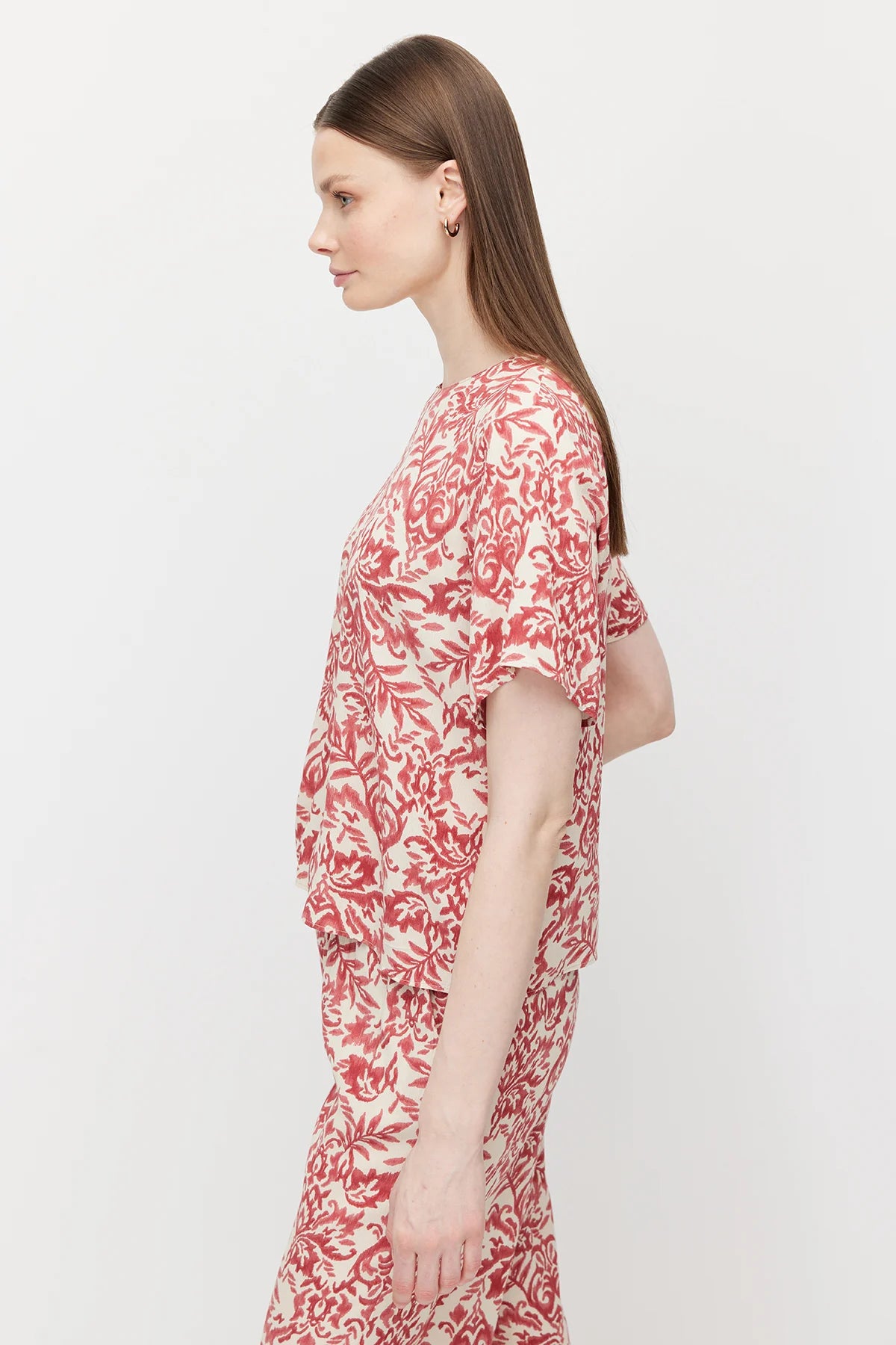 Women's Tight-Tie Patterned Blouse