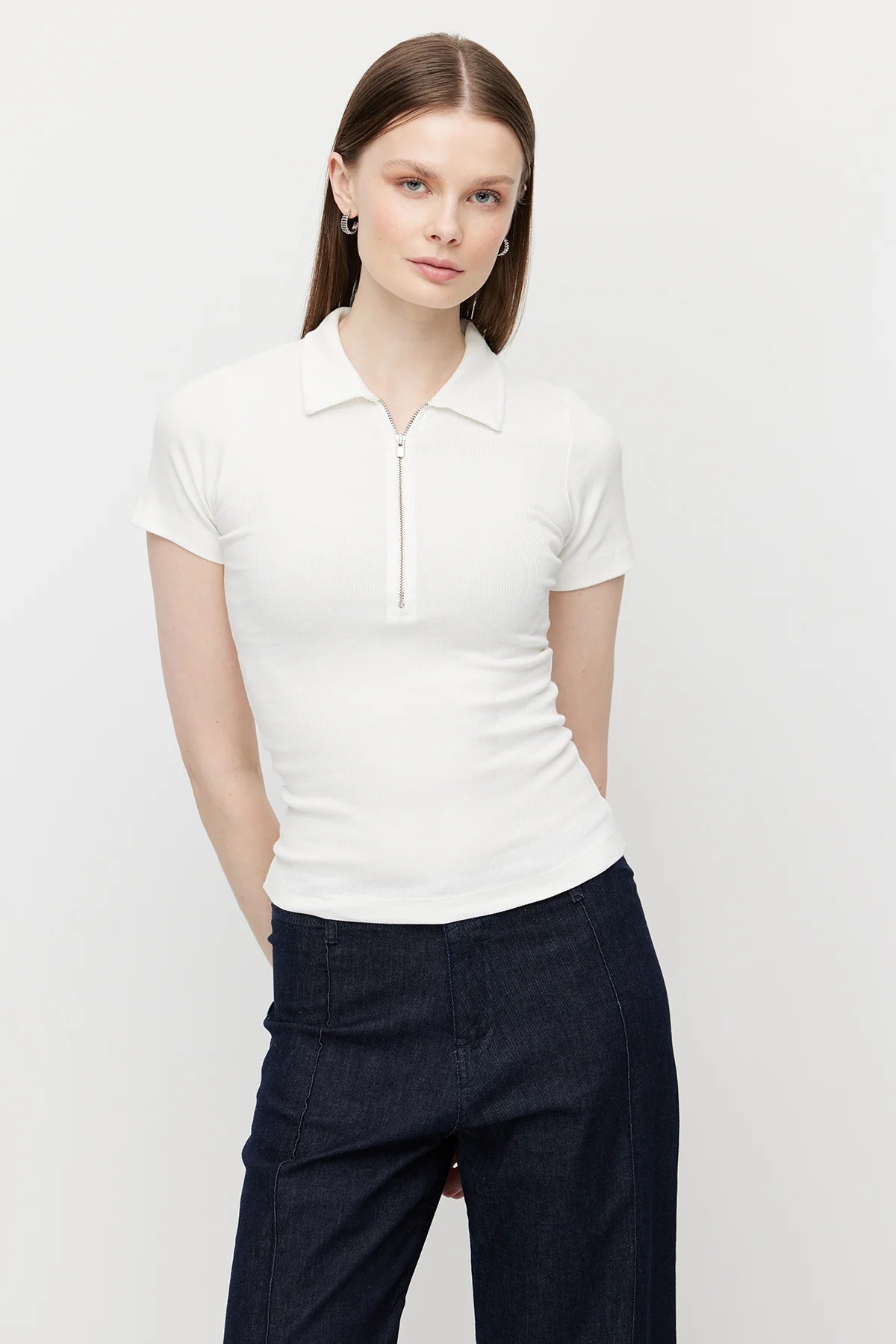 Women's Half-Zip Collar Bodysuit