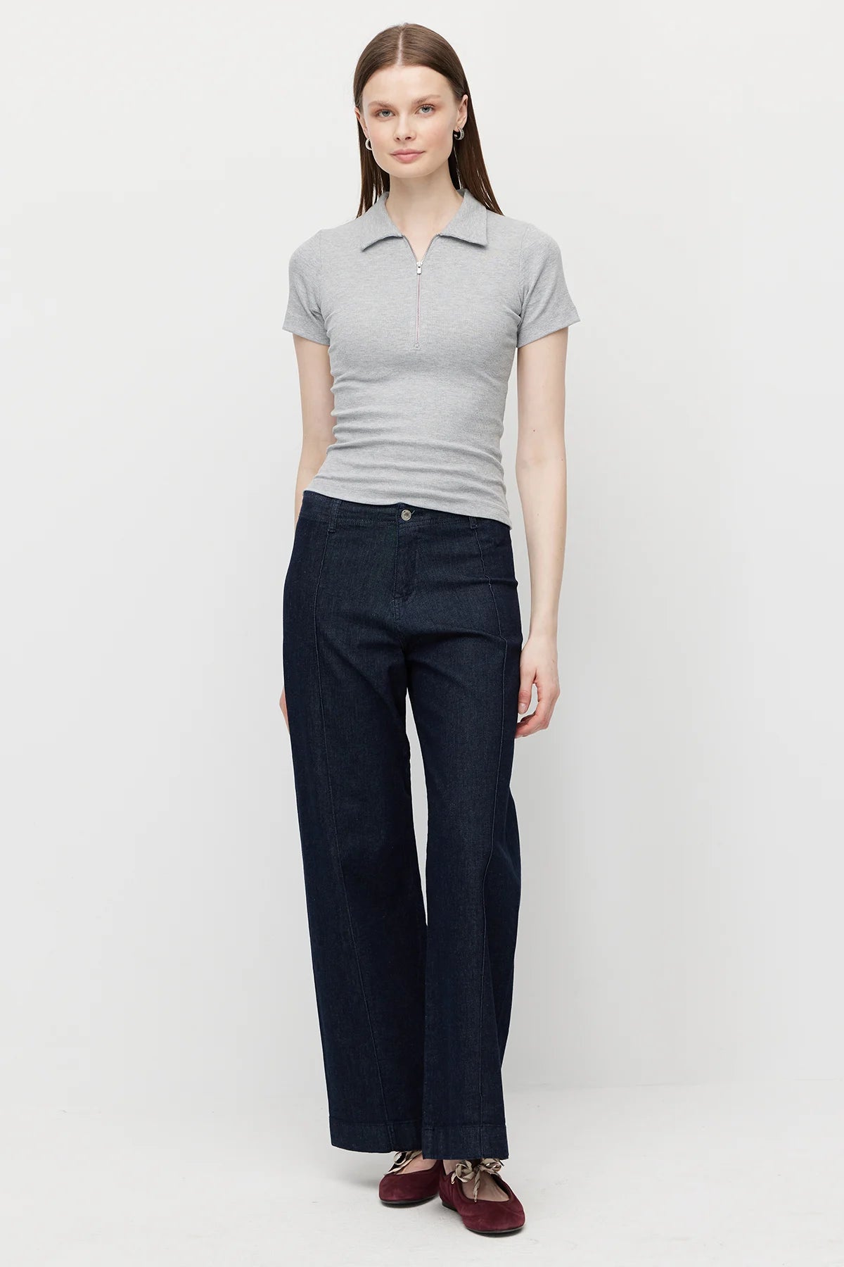 Women's Half-Zip Collar Bodysuit