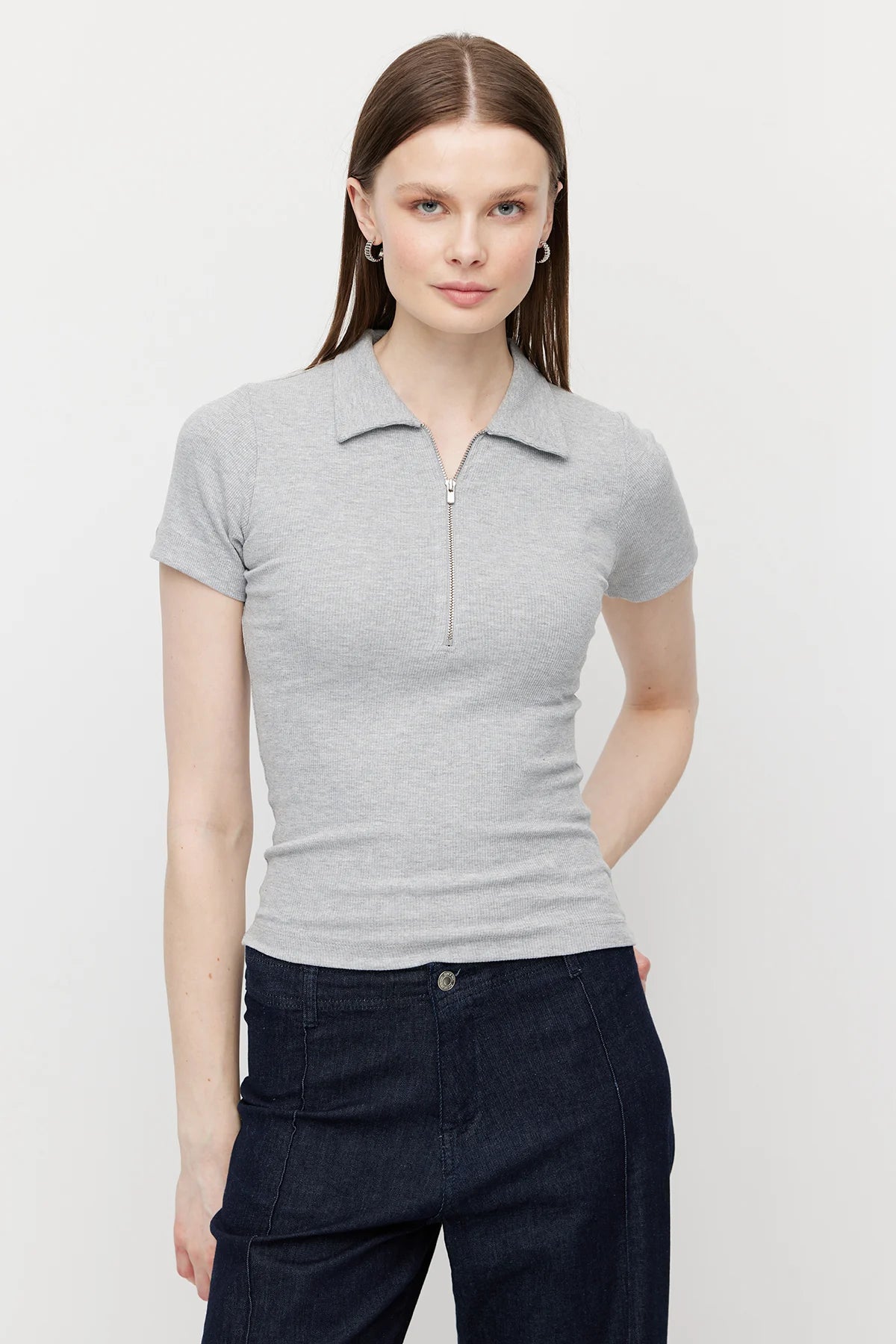 Women's Half-Zip Collar Bodysuit