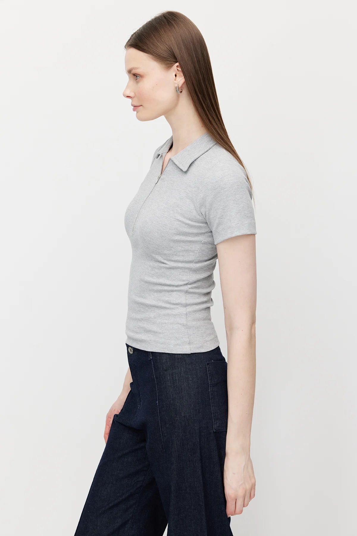 Women's Half-Zip Collar Bodysuit