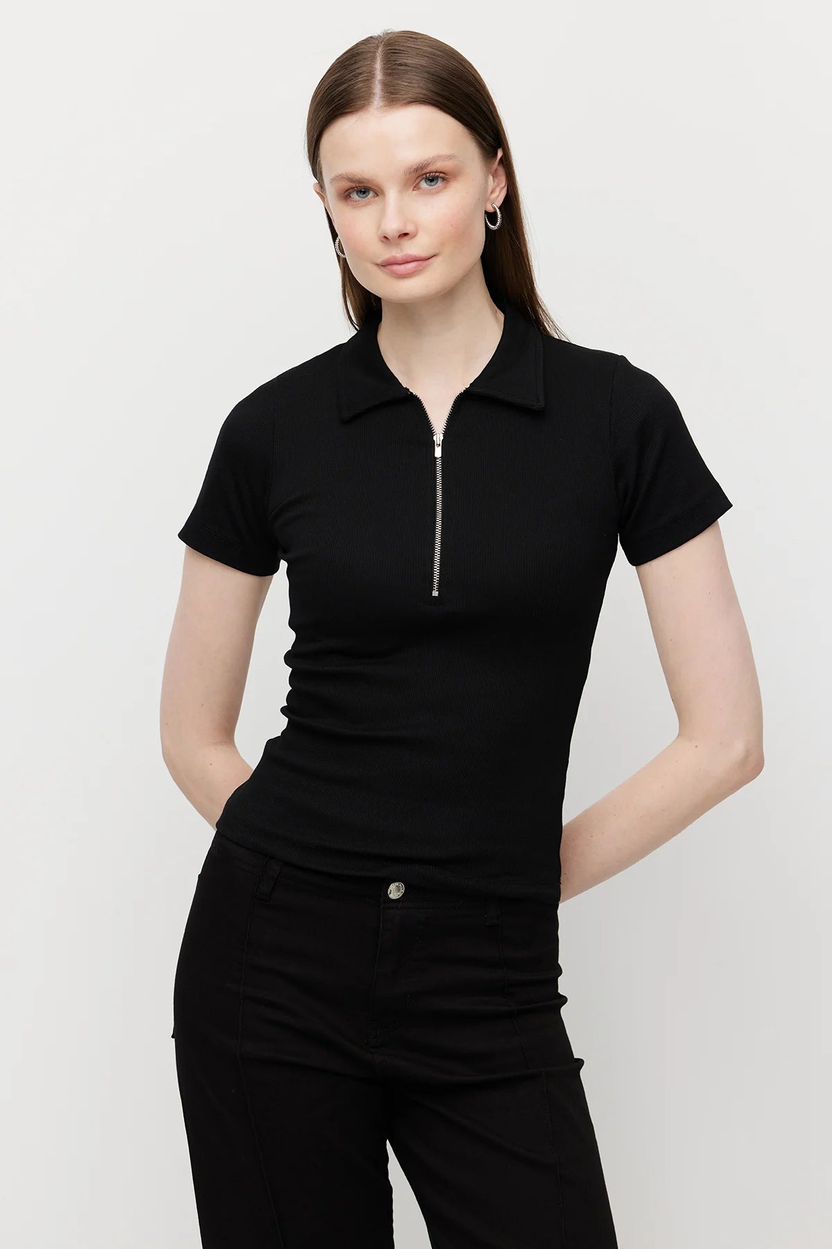 Women's Half-Zip Collar Bodysuit