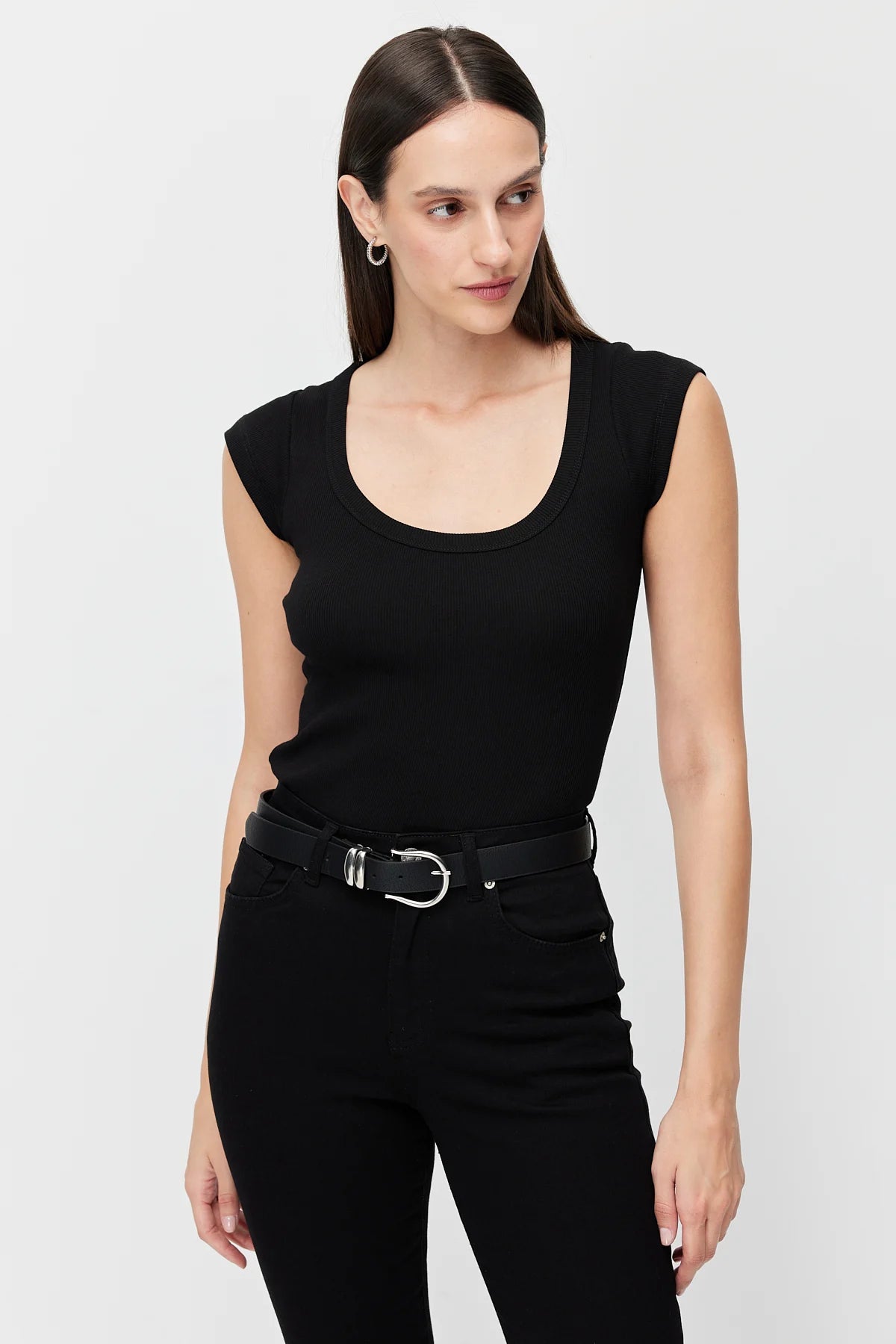 Kadın Derin Yuvarlak Yaka Body