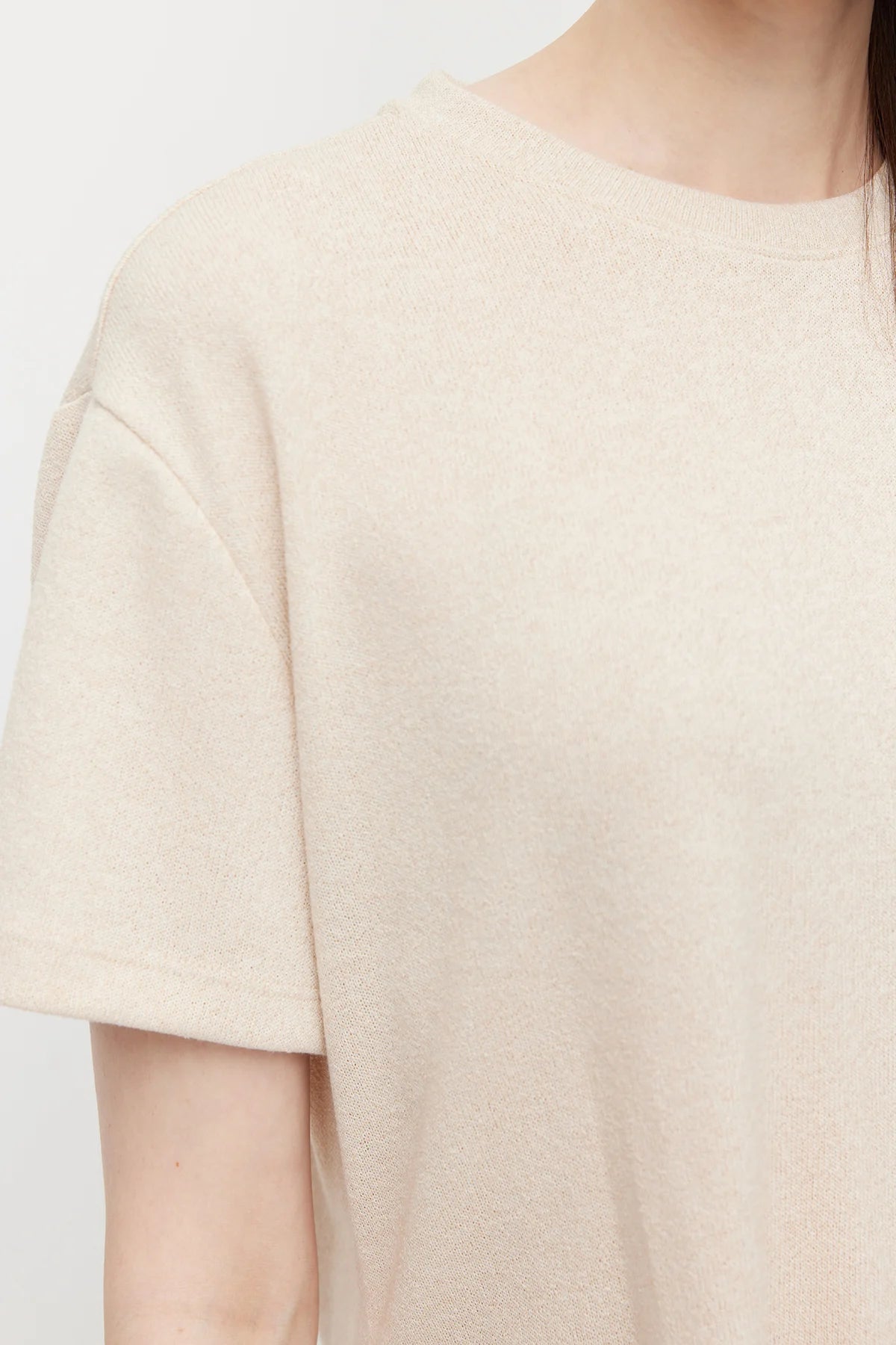 Women's Crew Neck Oversize Blouse with Side Slits