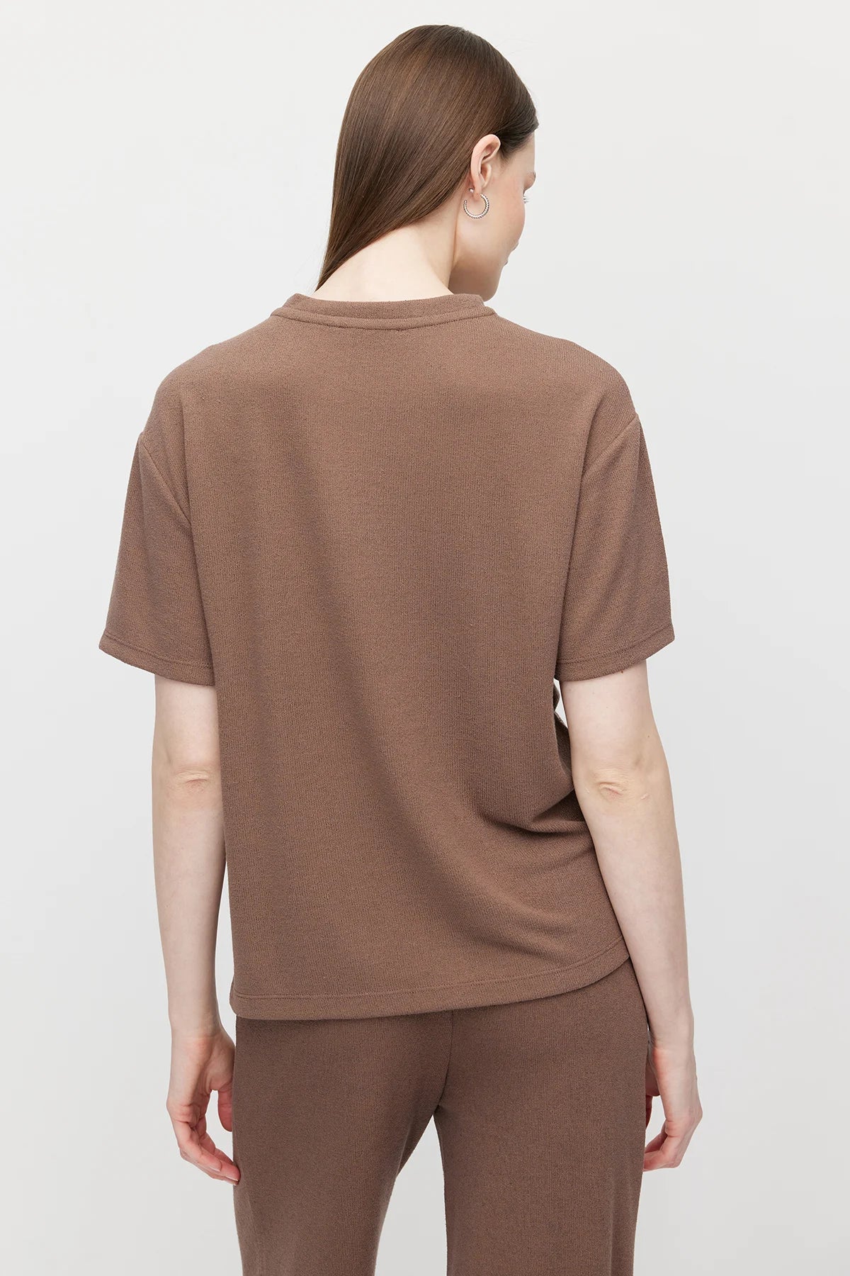 Women's Crew Neck Oversize Blouse with Side Slits