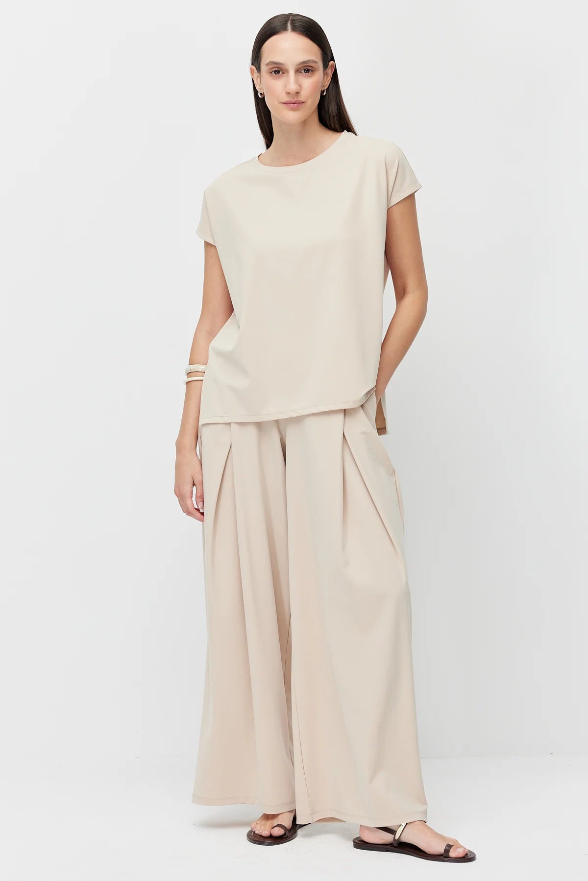 Women's Crew Neck Short-Sleeve Blouse