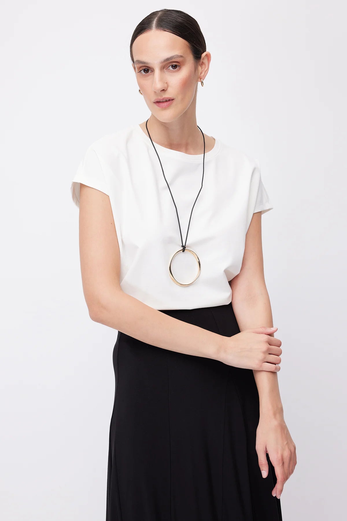 Women's Crew Neck Short-Sleeve Blouse