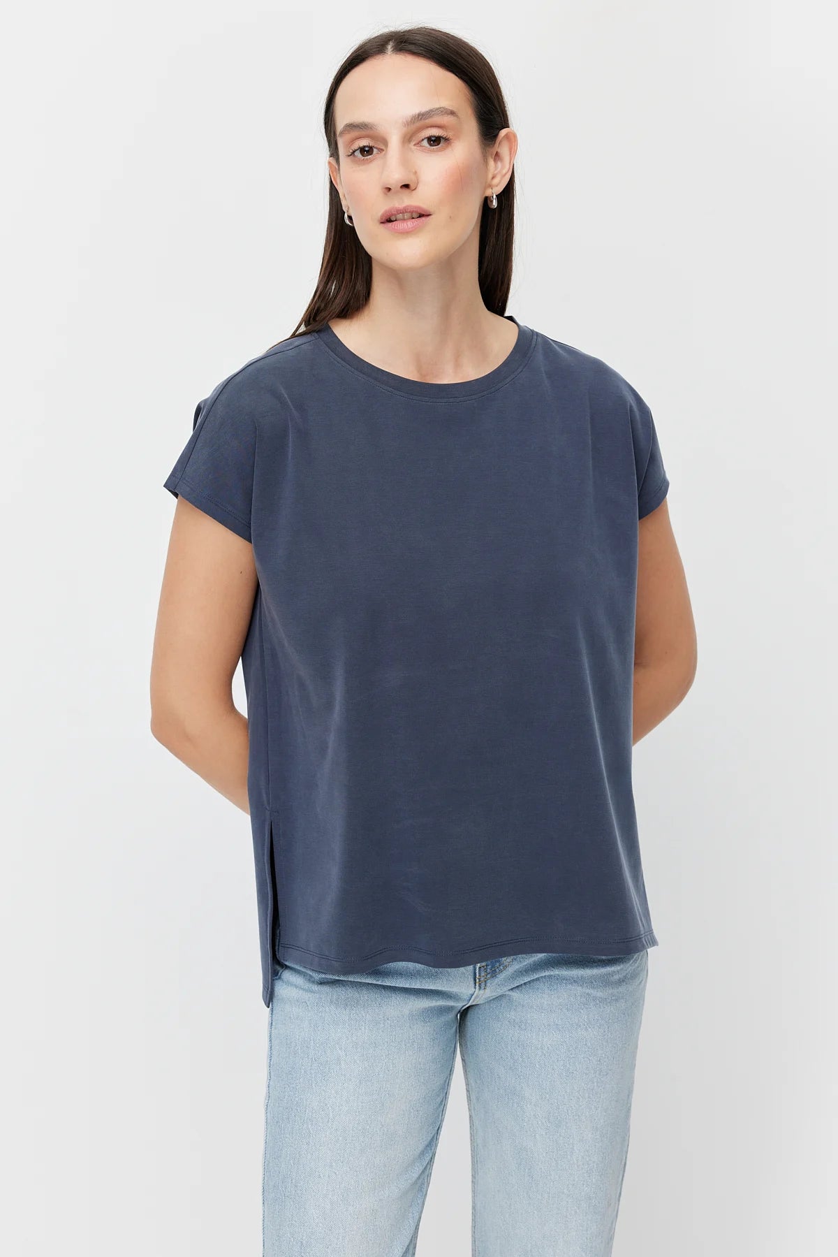 Women's Crew Neck Short-Sleeve Blouse