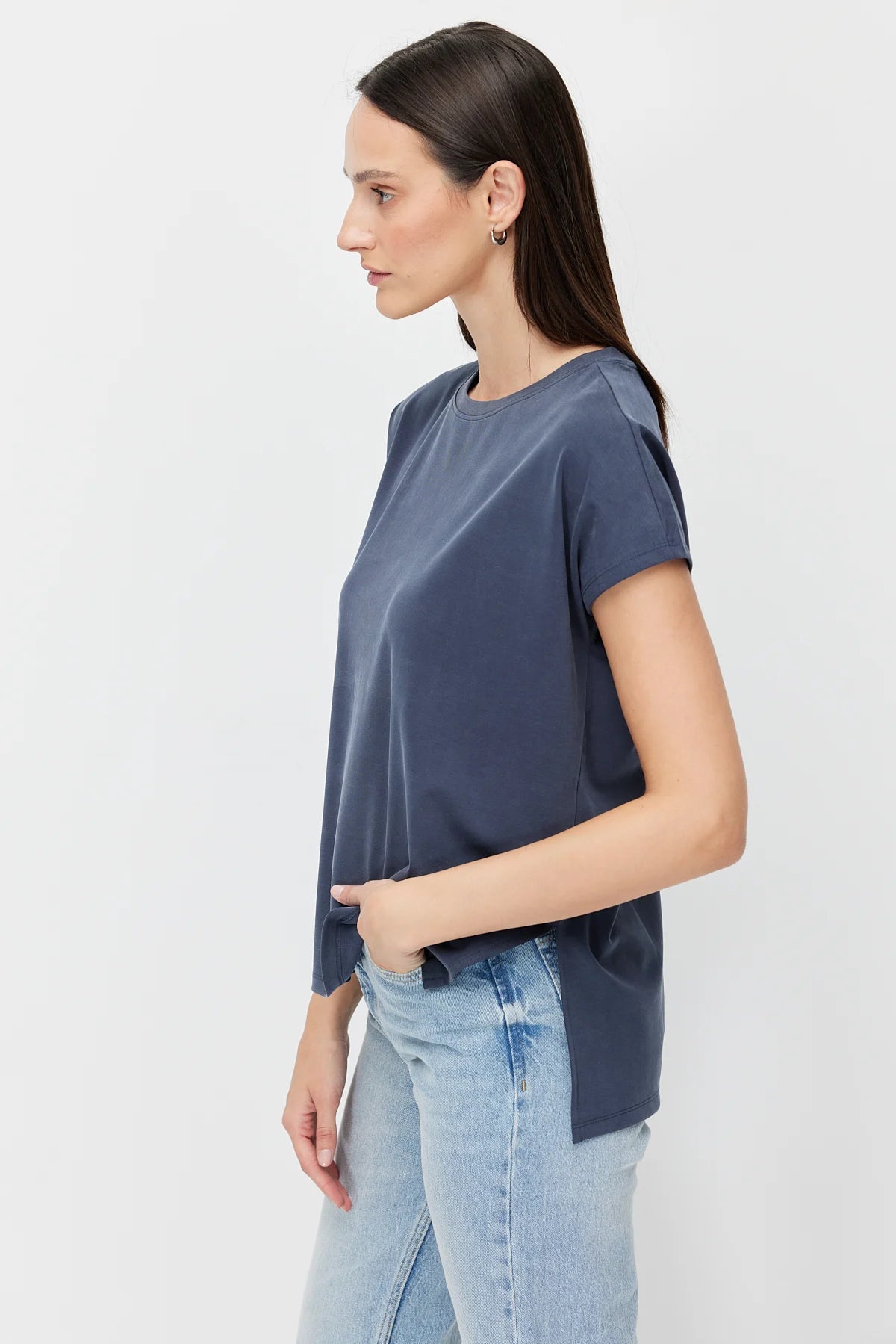 Women's Crew Neck Short-Sleeve Blouse