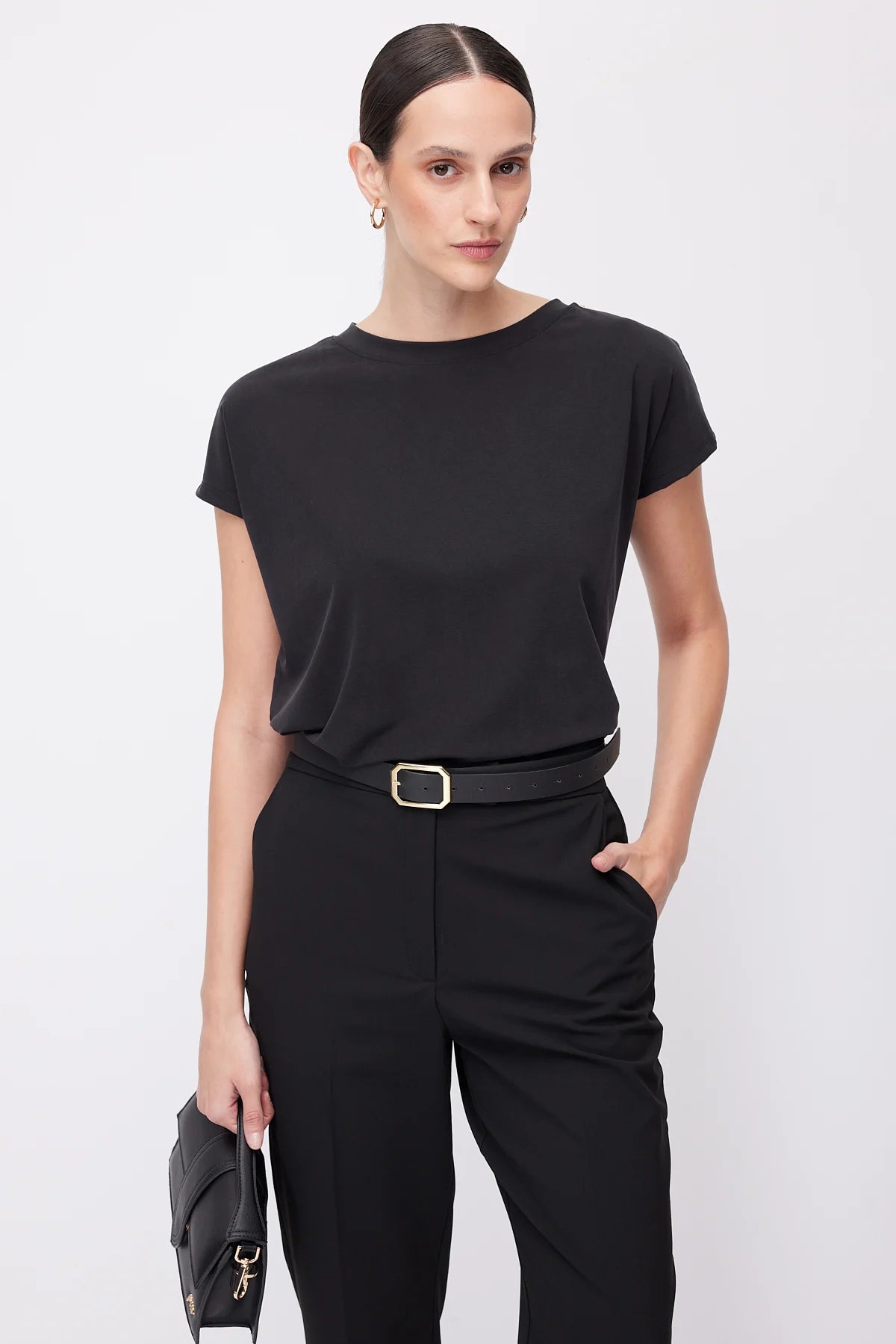 Women's Crew Neck Short-Sleeve Blouse