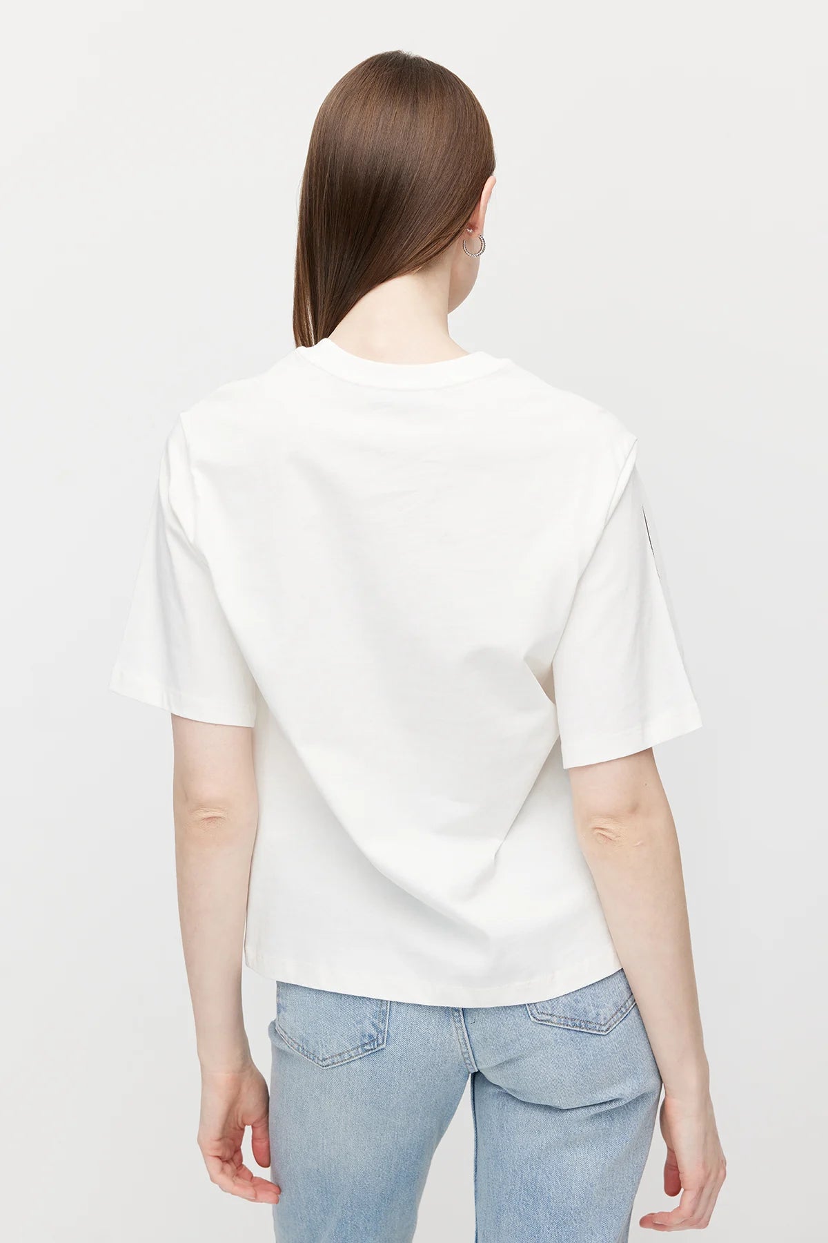 Women's Crew Neck Printed Oversize T-Shirt