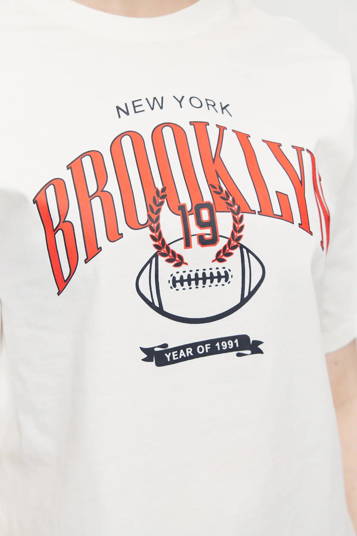 Women's Crew Neck Printed Oversize T-Shirt