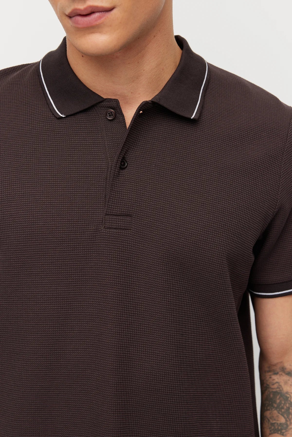 Men's Contrast Stitch Polo Collar T-shirt