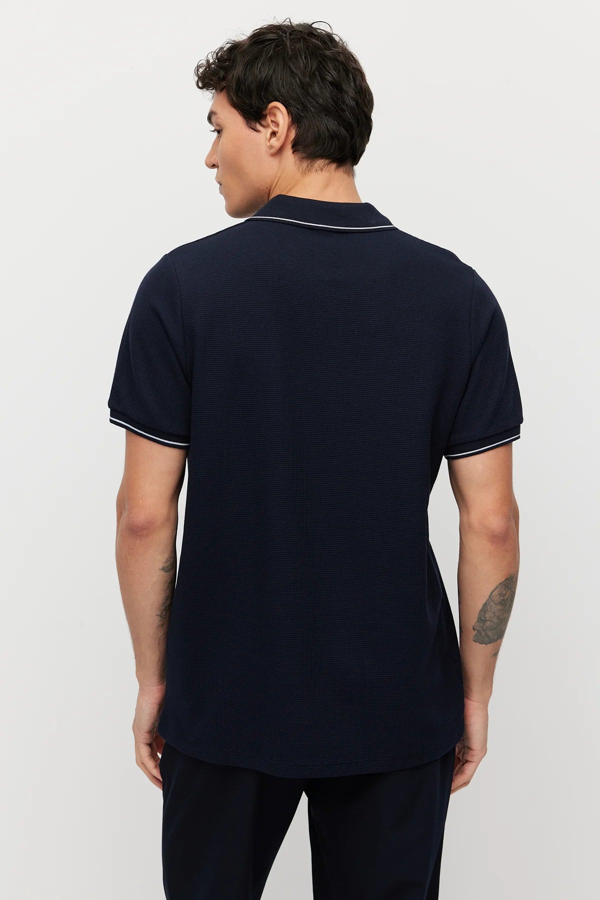 Men's Contrast Stitch Polo Collar T-shirt