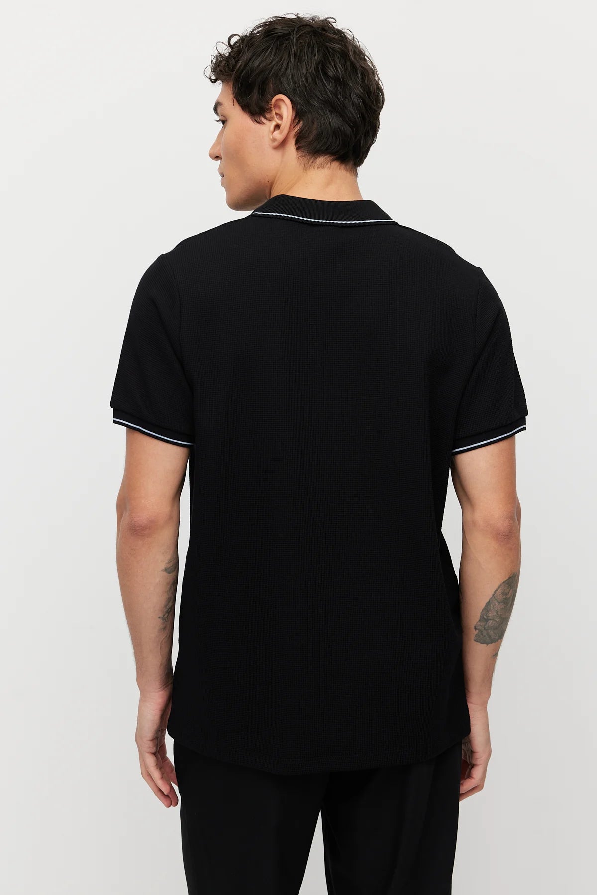 Men's Contrast Stitch Polo Collar T-shirt