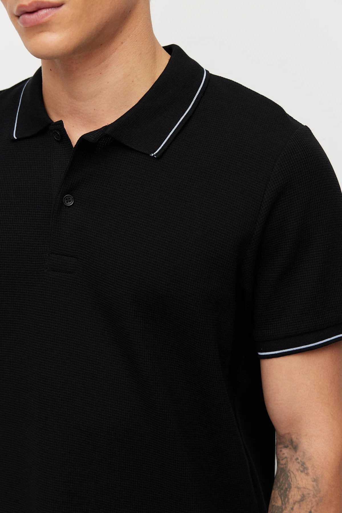 Men's Contrast Stitch Polo Collar T-shirt
